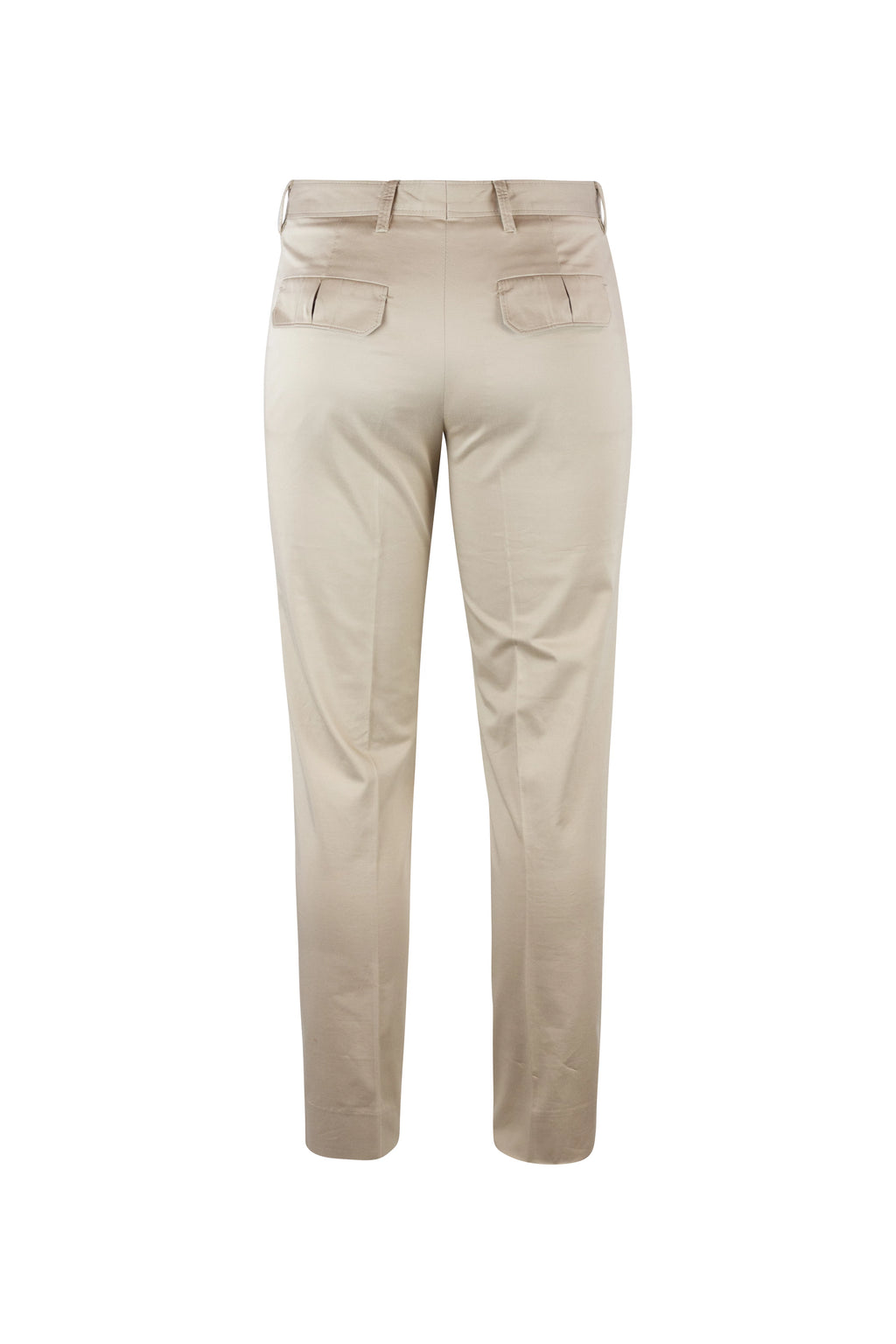 Pantaloni chino beige in cotone con gamba stretta