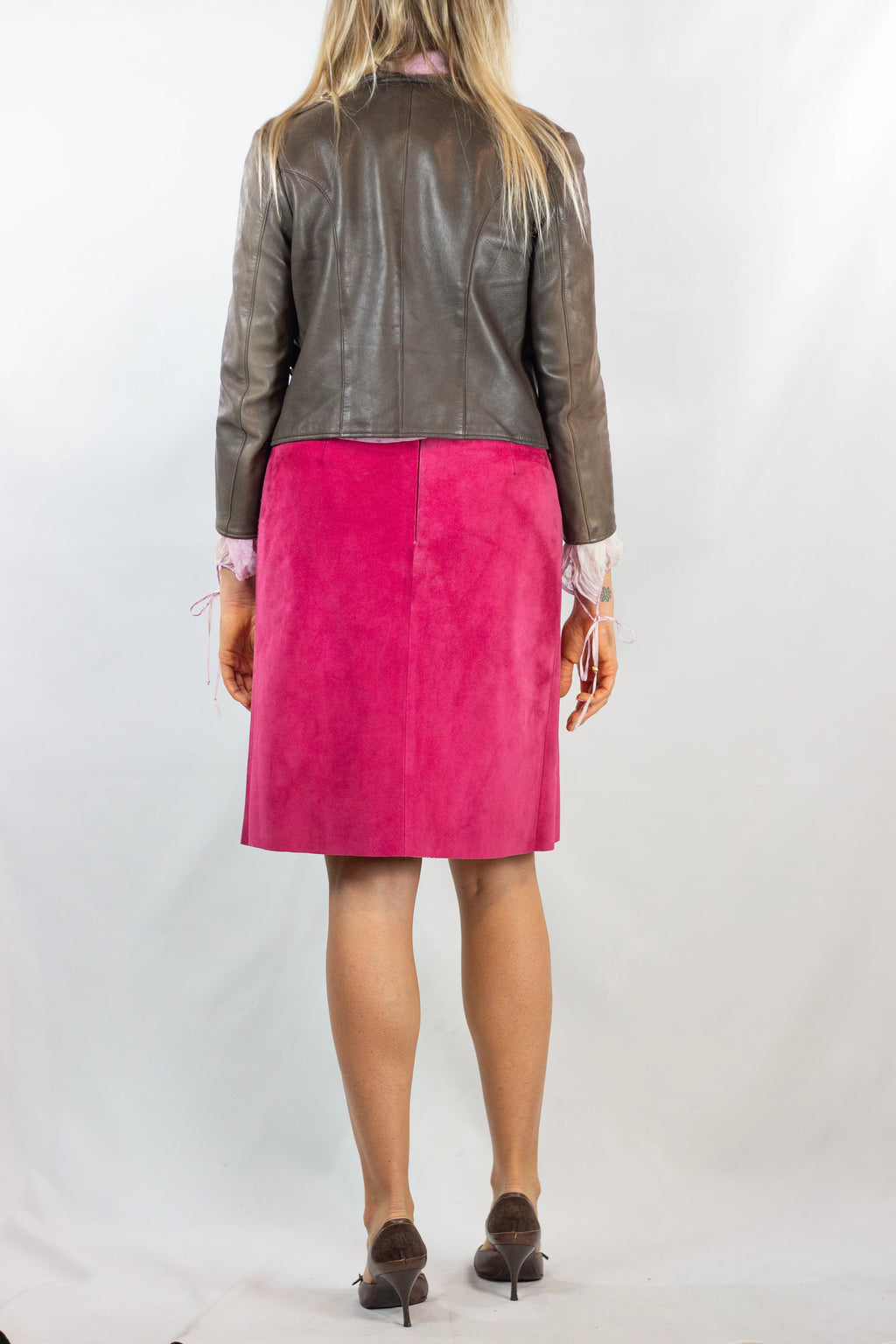 Pleated Suede Skirt SS1999