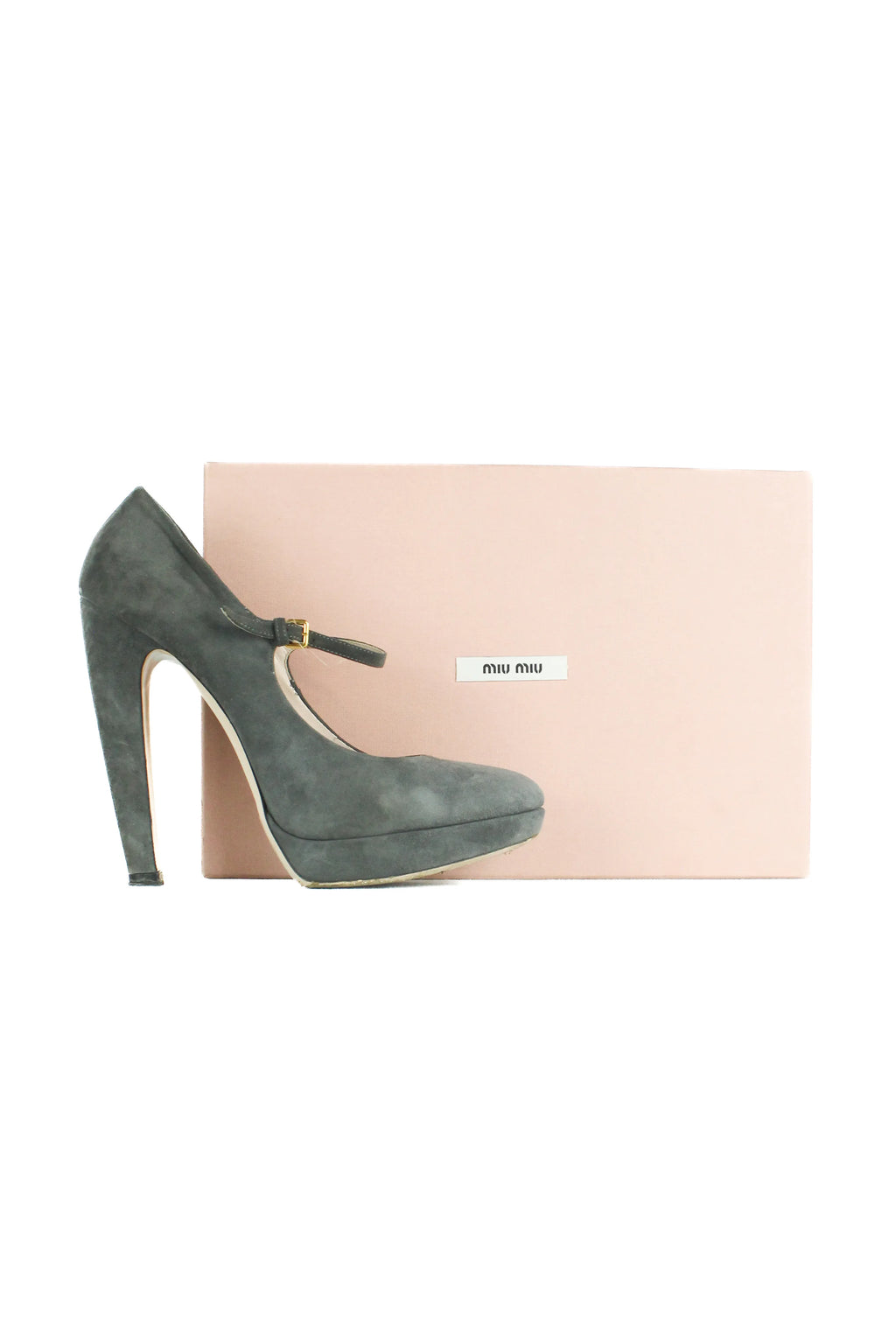 Grey Suede Mary Jane Heels