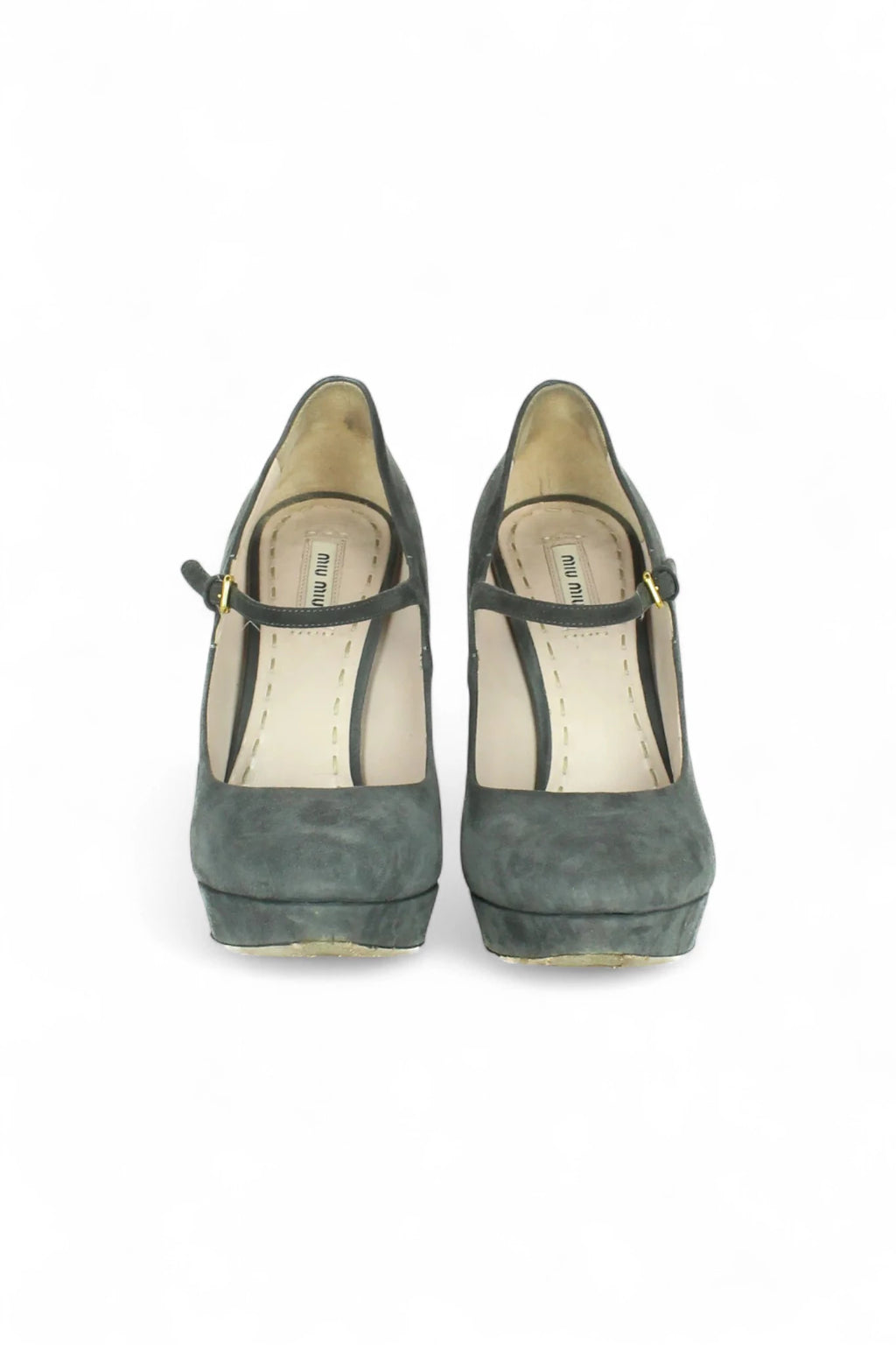 Grey Suede Mary Jane Heels
