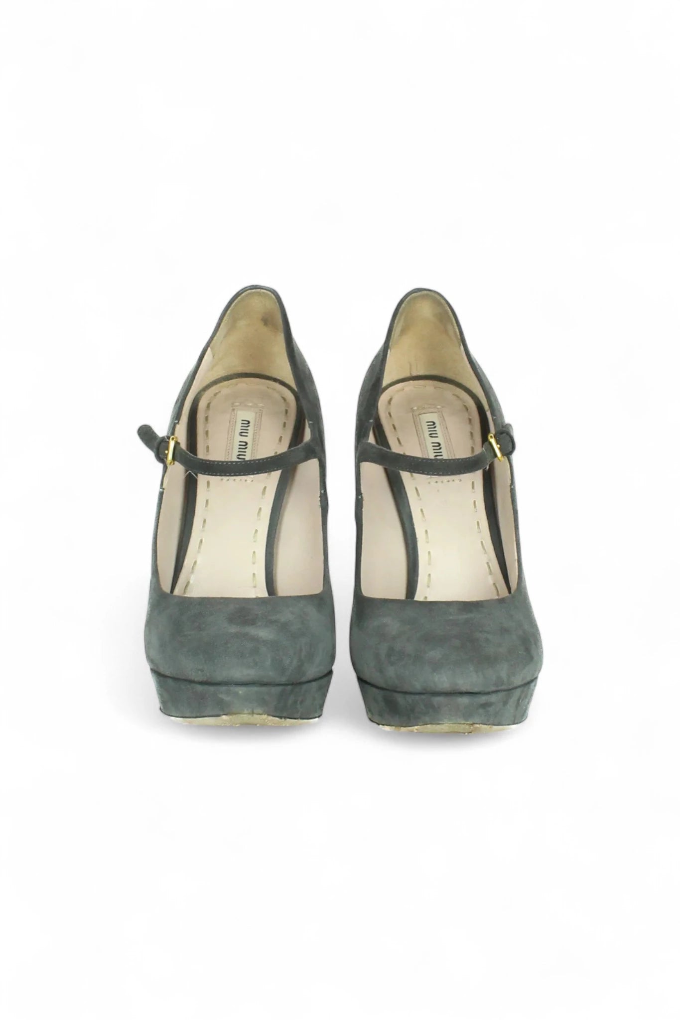 Grey Suede Mary Jane Heels