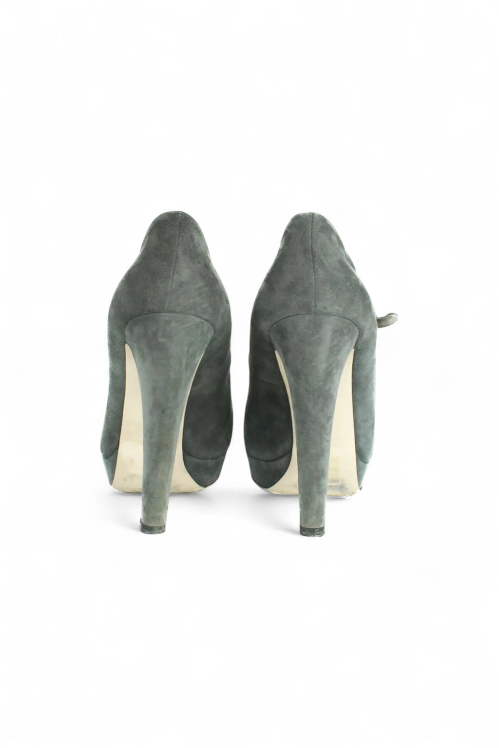 Grey Suede Mary Jane Heels