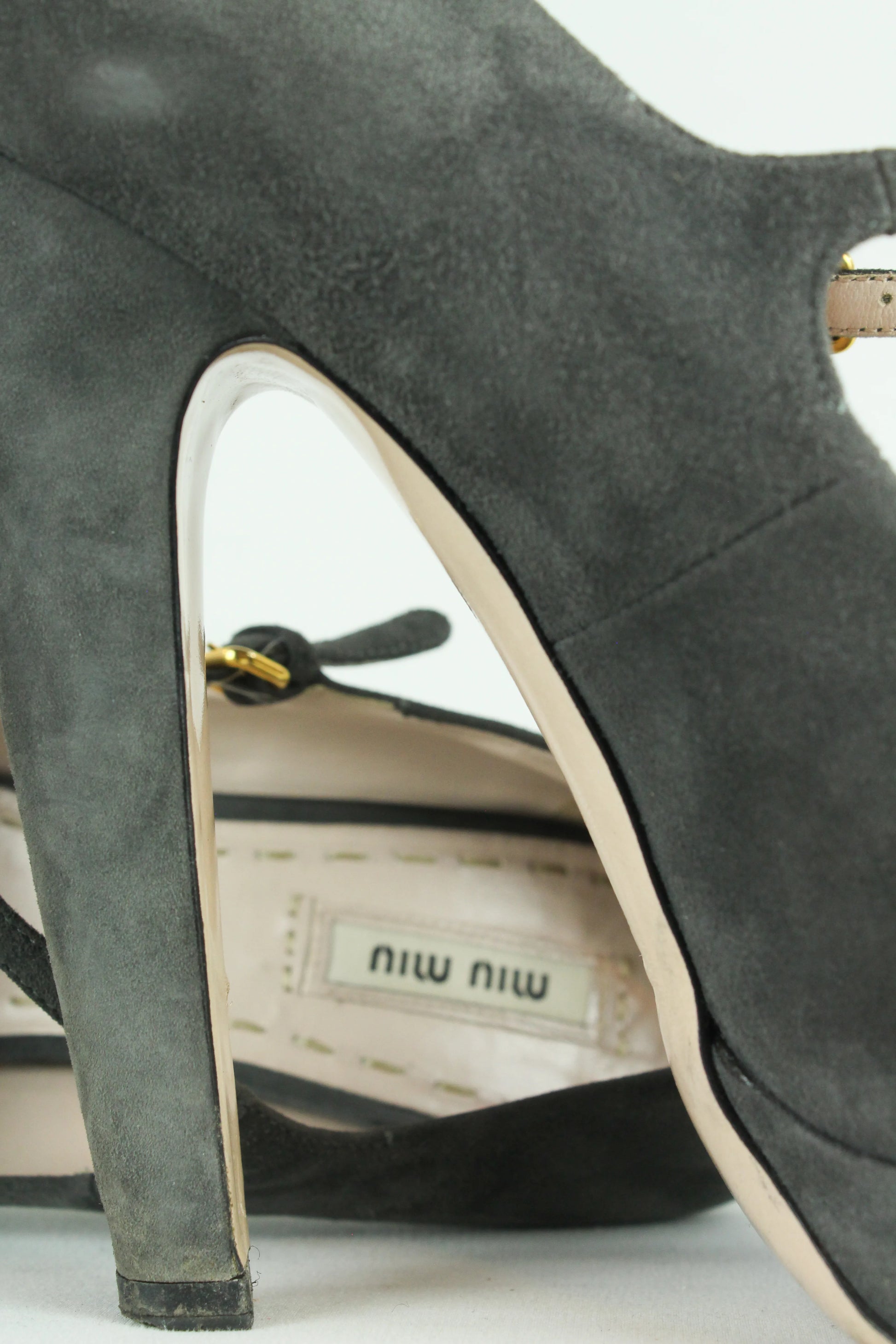 Grey Suede Mary Jane Heels