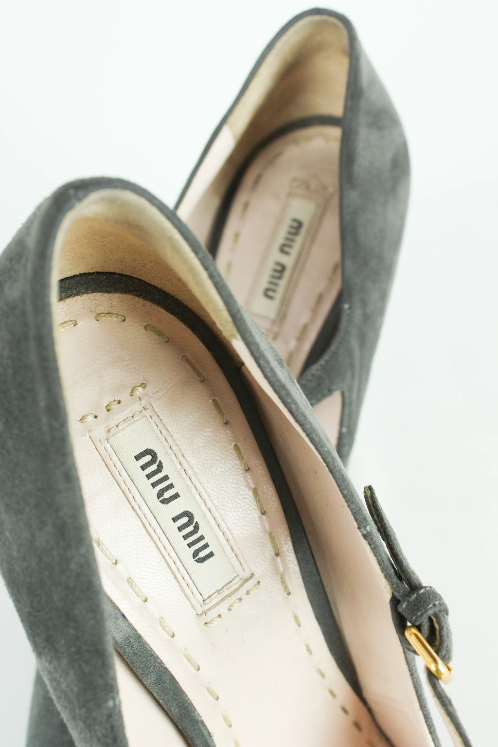 Grey Suede Mary Jane Heels