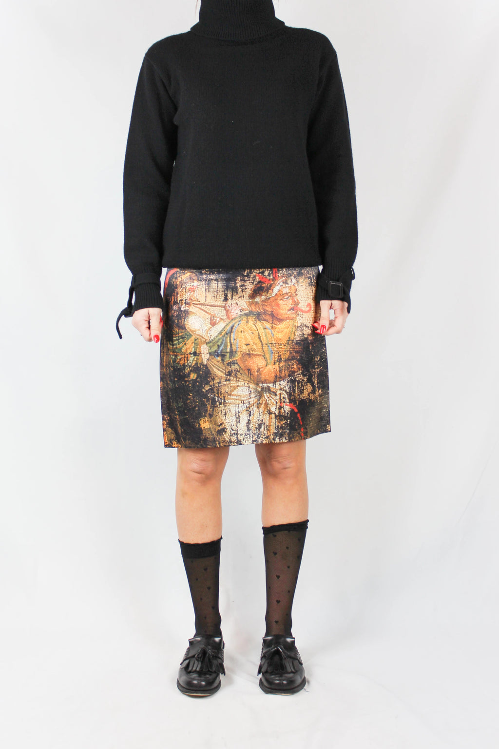 Mosaic patterned silk skirt SS2009