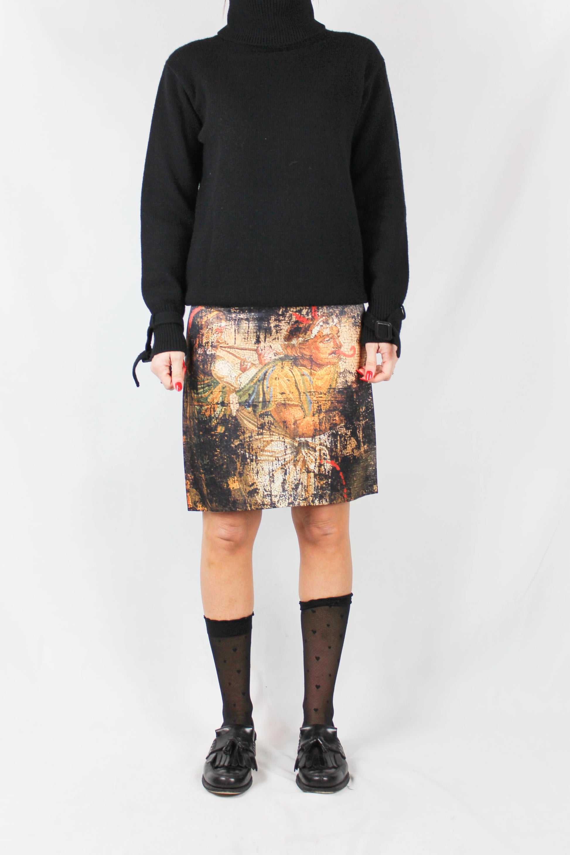 Mosaic patterned silk skirt SS2009