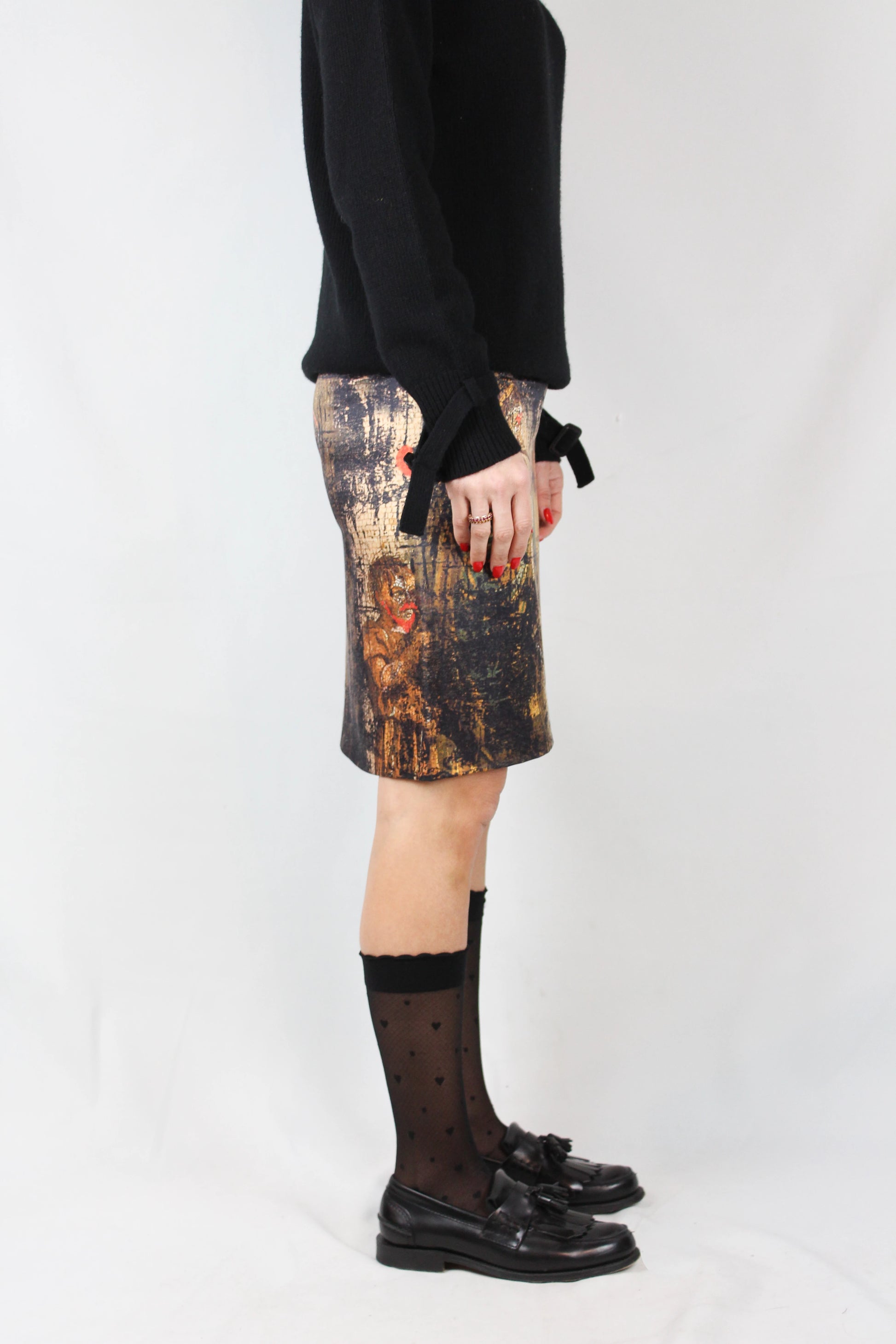 Mosaic patterned silk skirt SS2009
