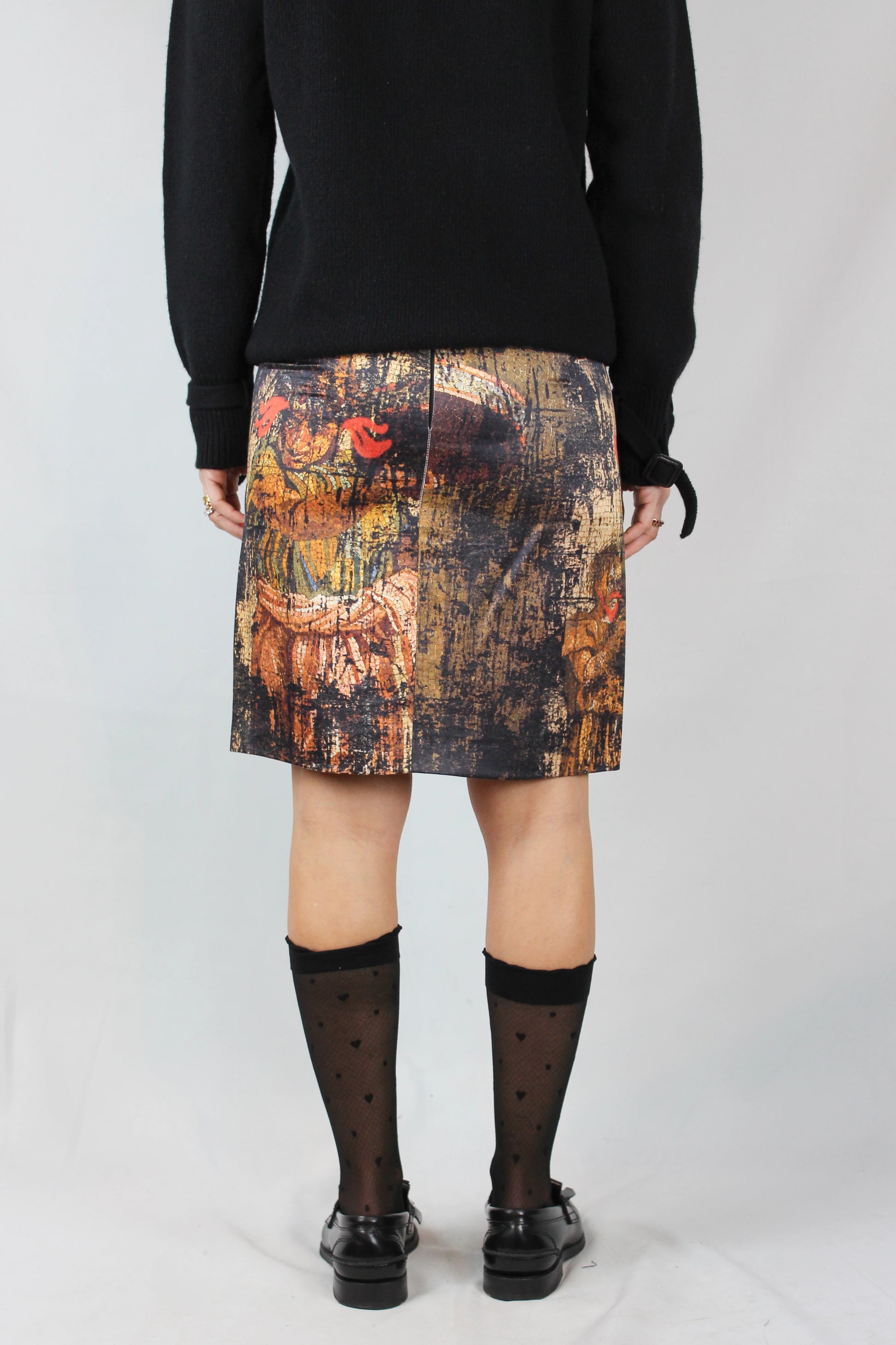 Mosaic patterned silk skirt SS2009