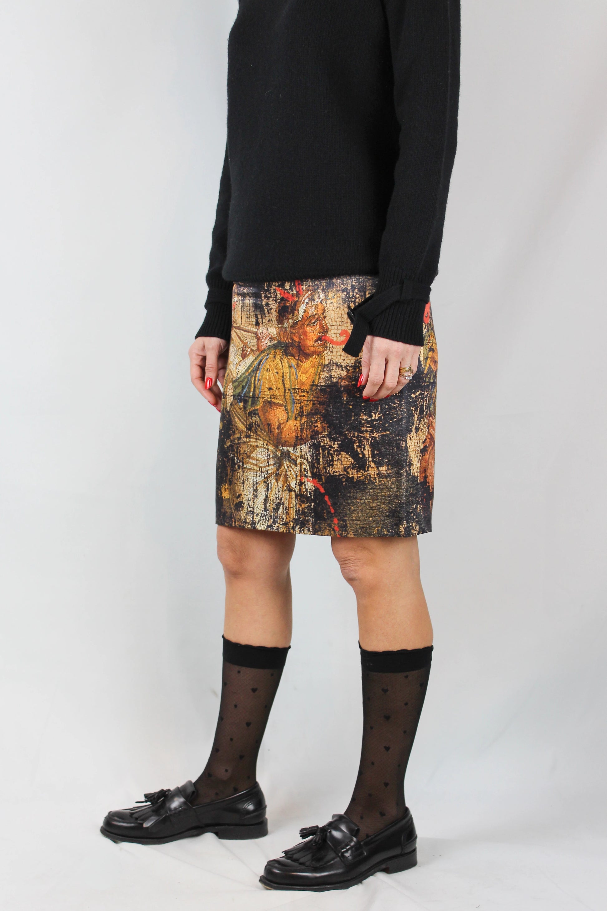 Mosaic patterned silk skirt SS2009