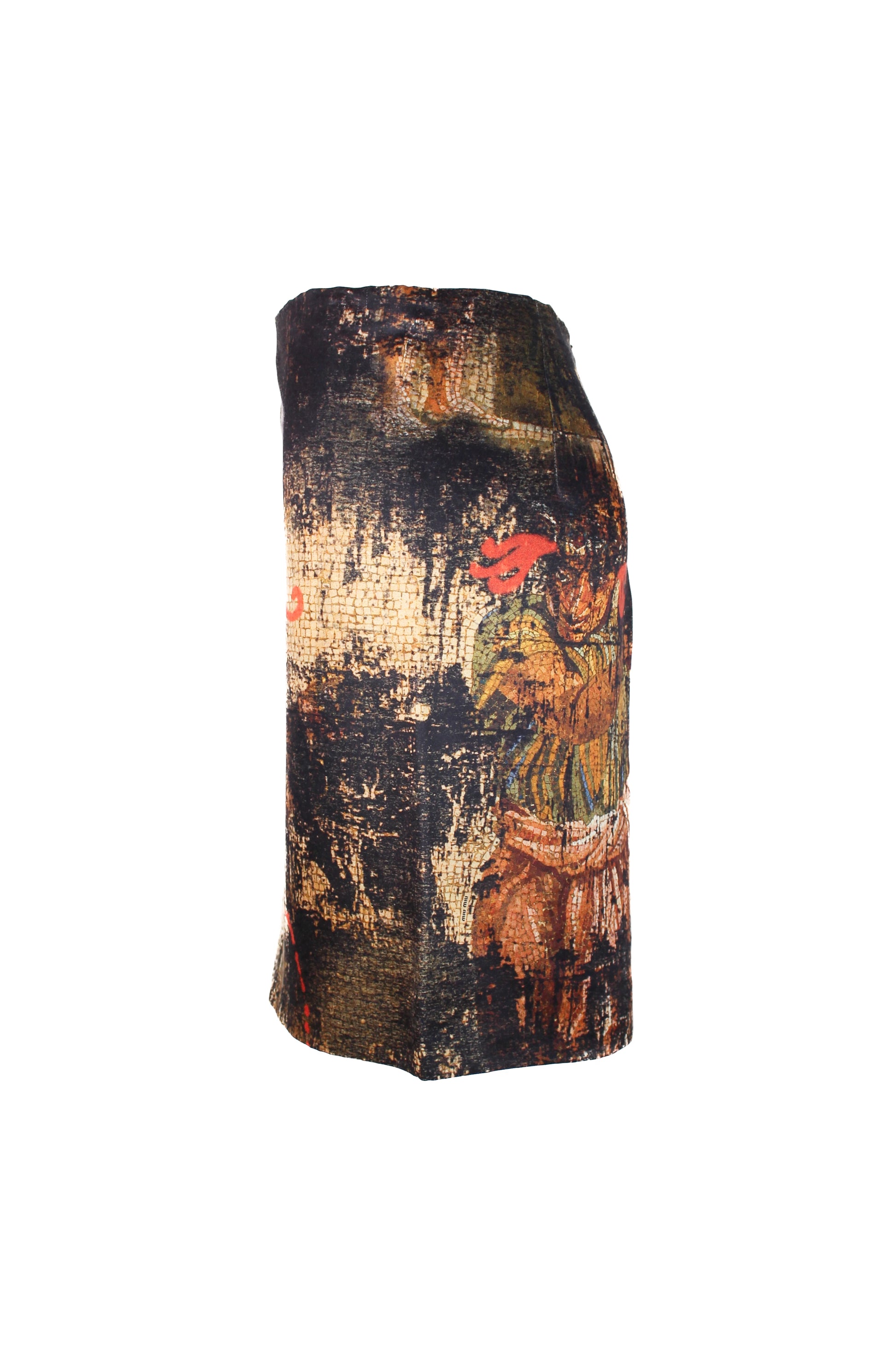 Mosaic patterned silk skirt SS2009
