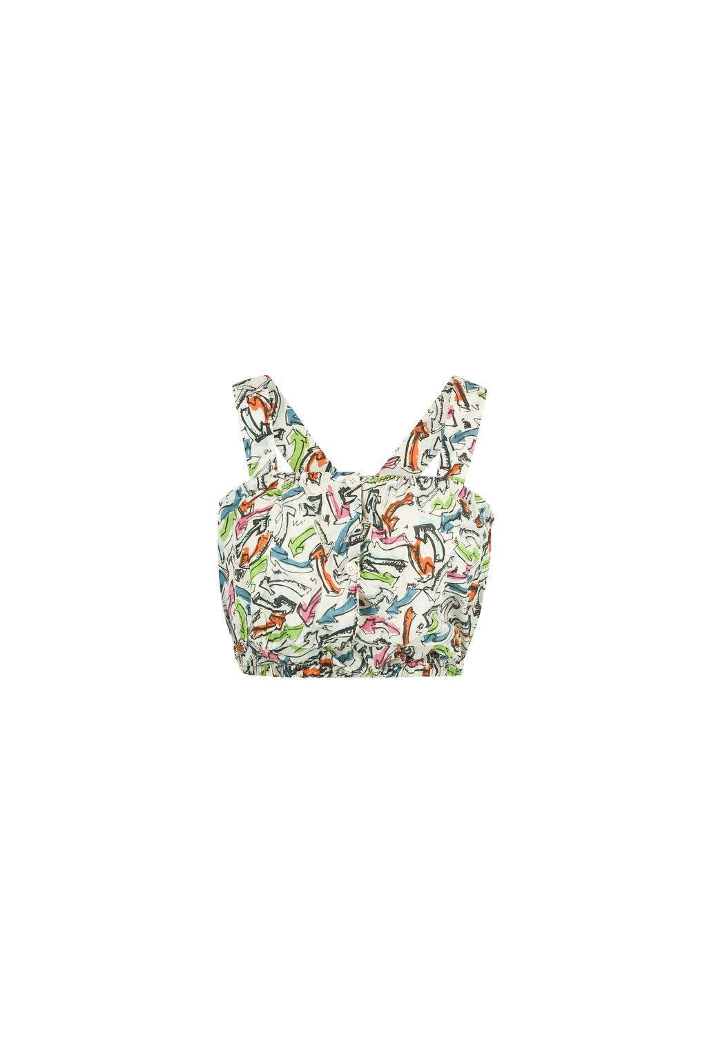 Cotton Crop Top with Cartoon Arrow Print