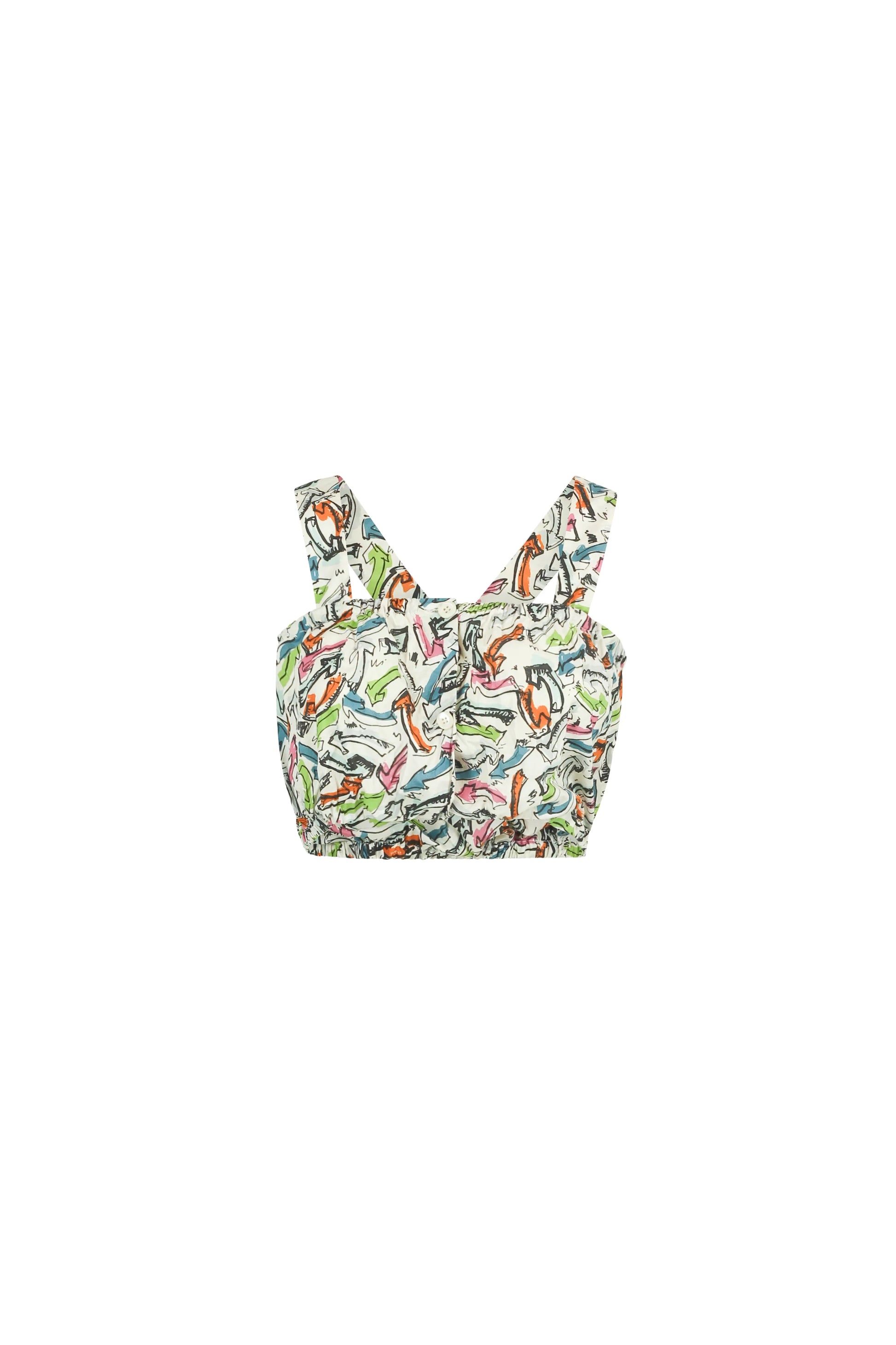 Cotton Crop Top with Cartoon Arrow Print