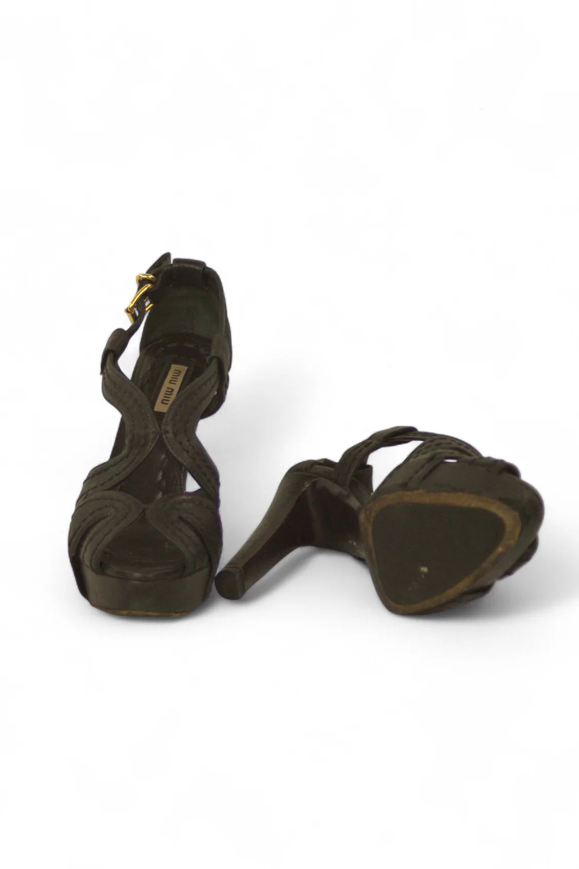 Dark brown platform sandals