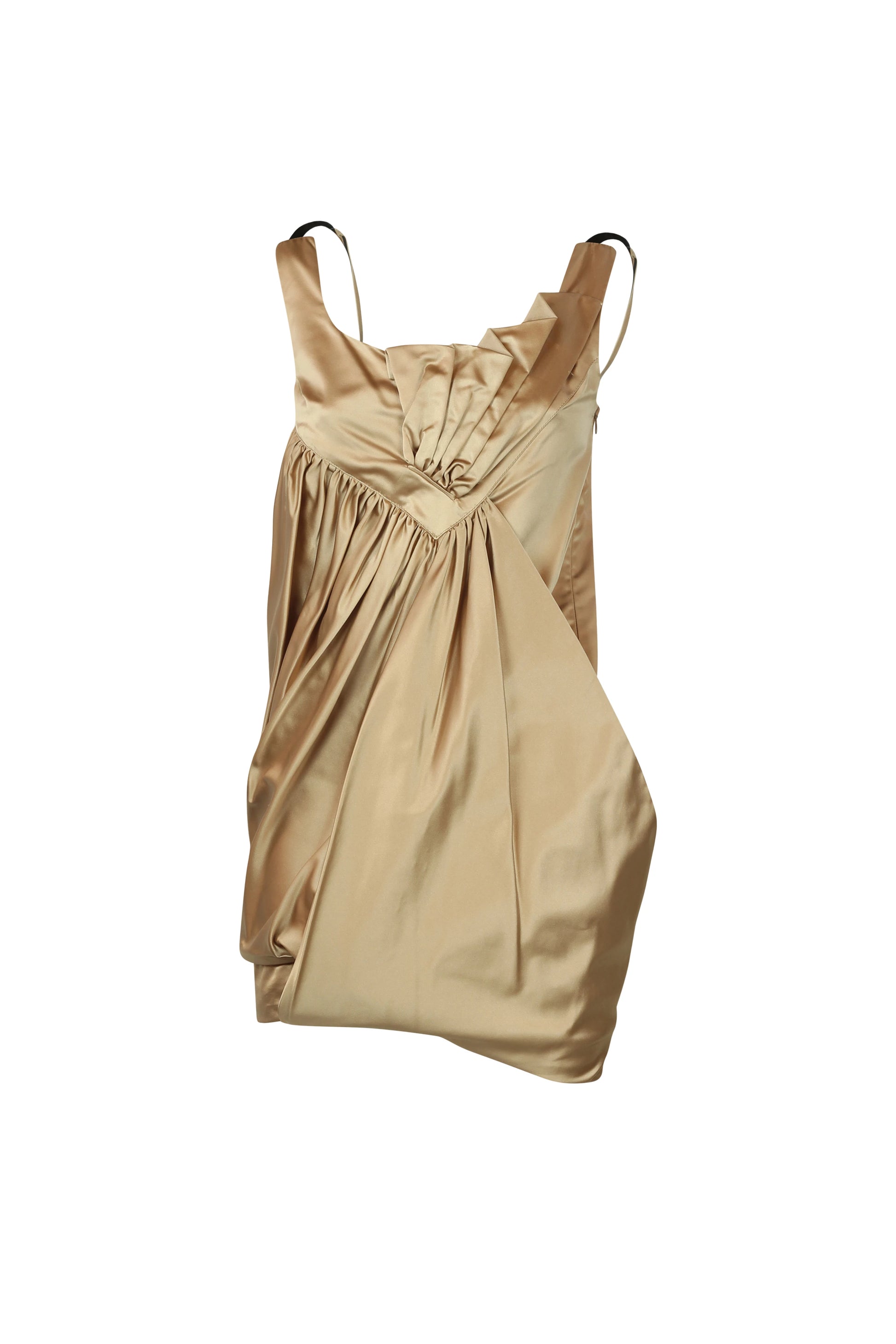 Rose gold pleated dress