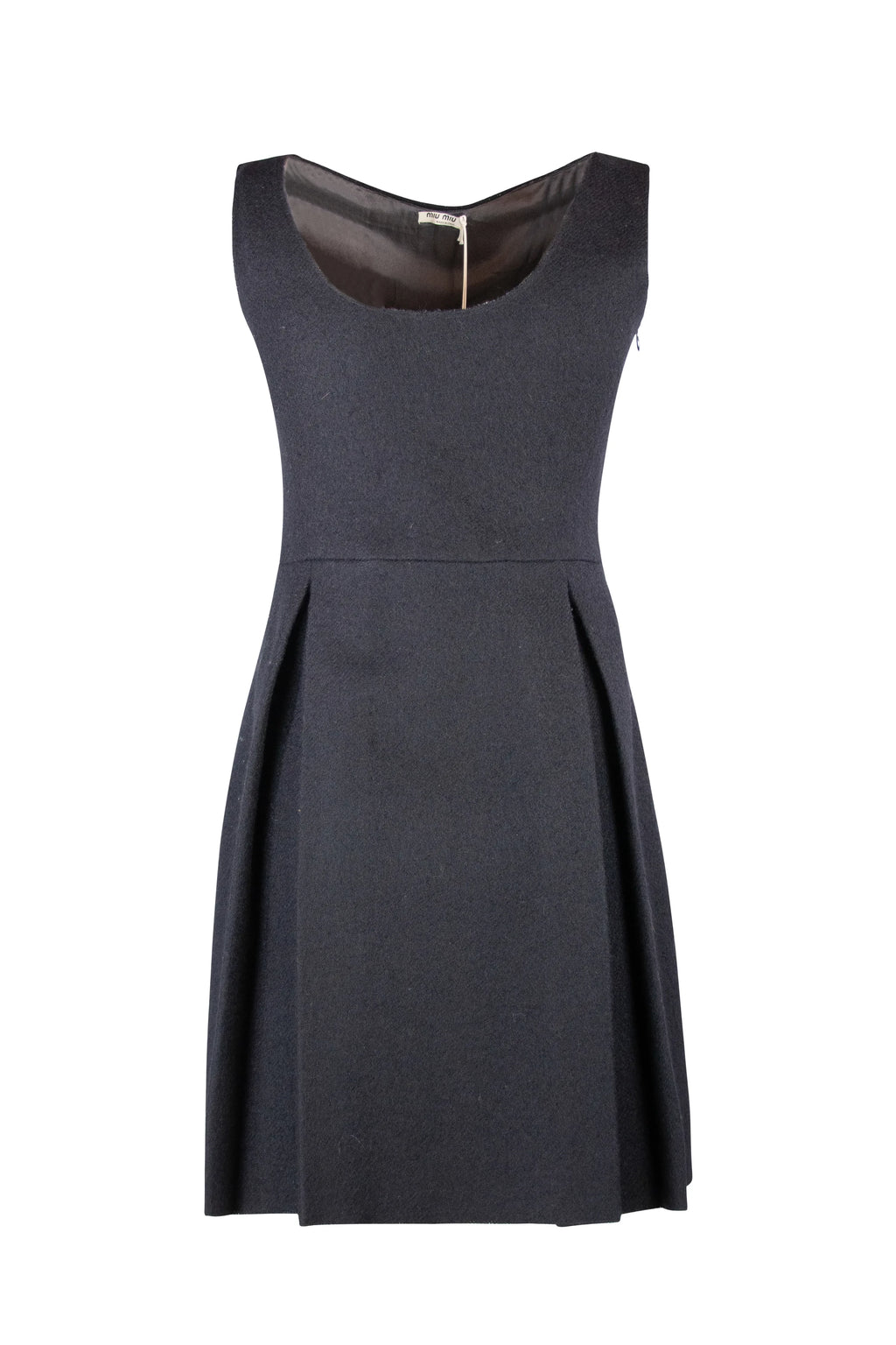 Pleated skirt wool dress