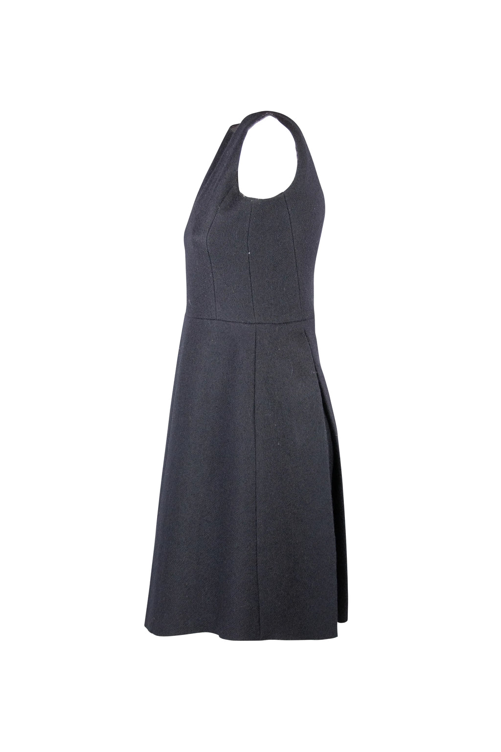 Pleated skirt wool dress