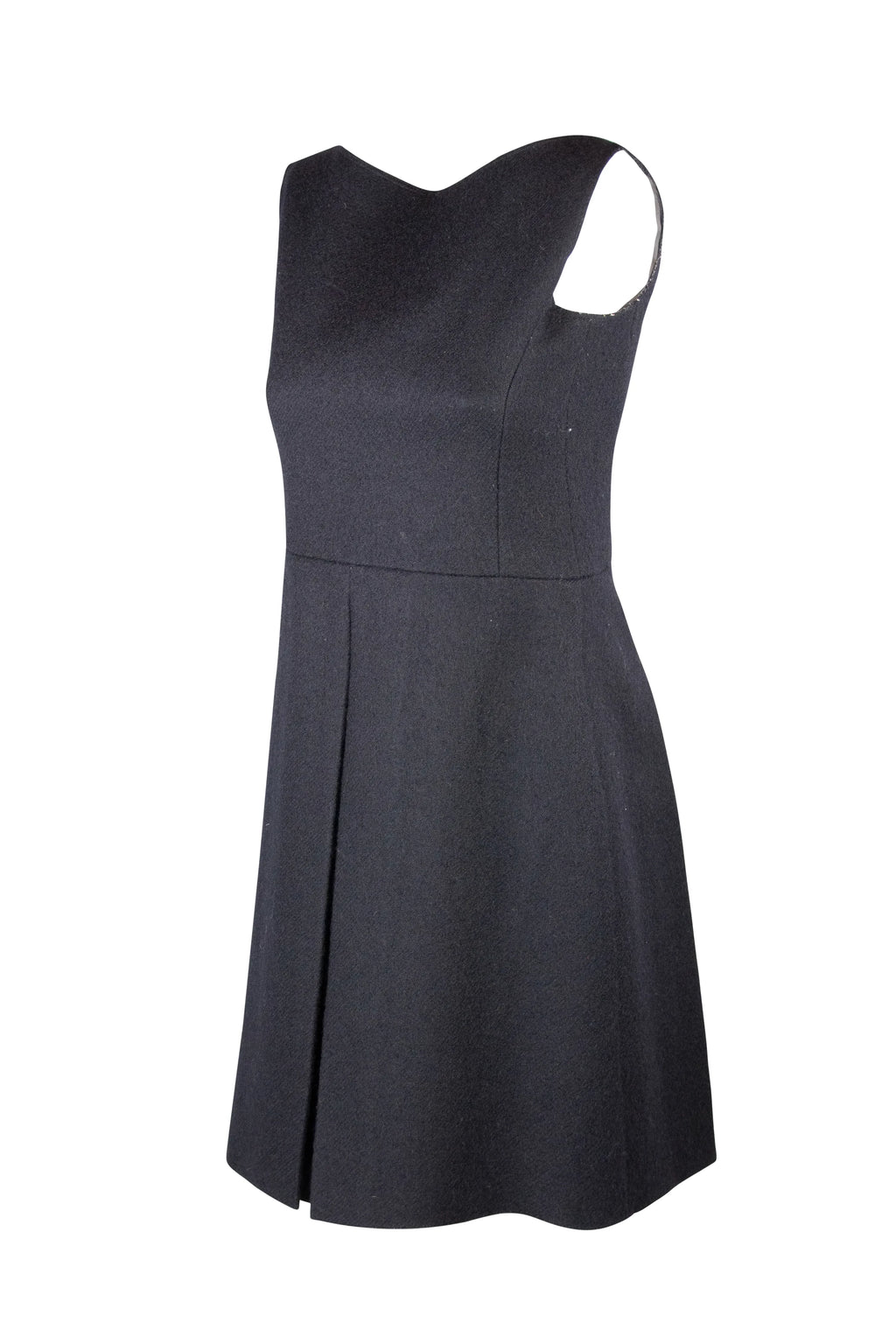 Pleated skirt wool dress