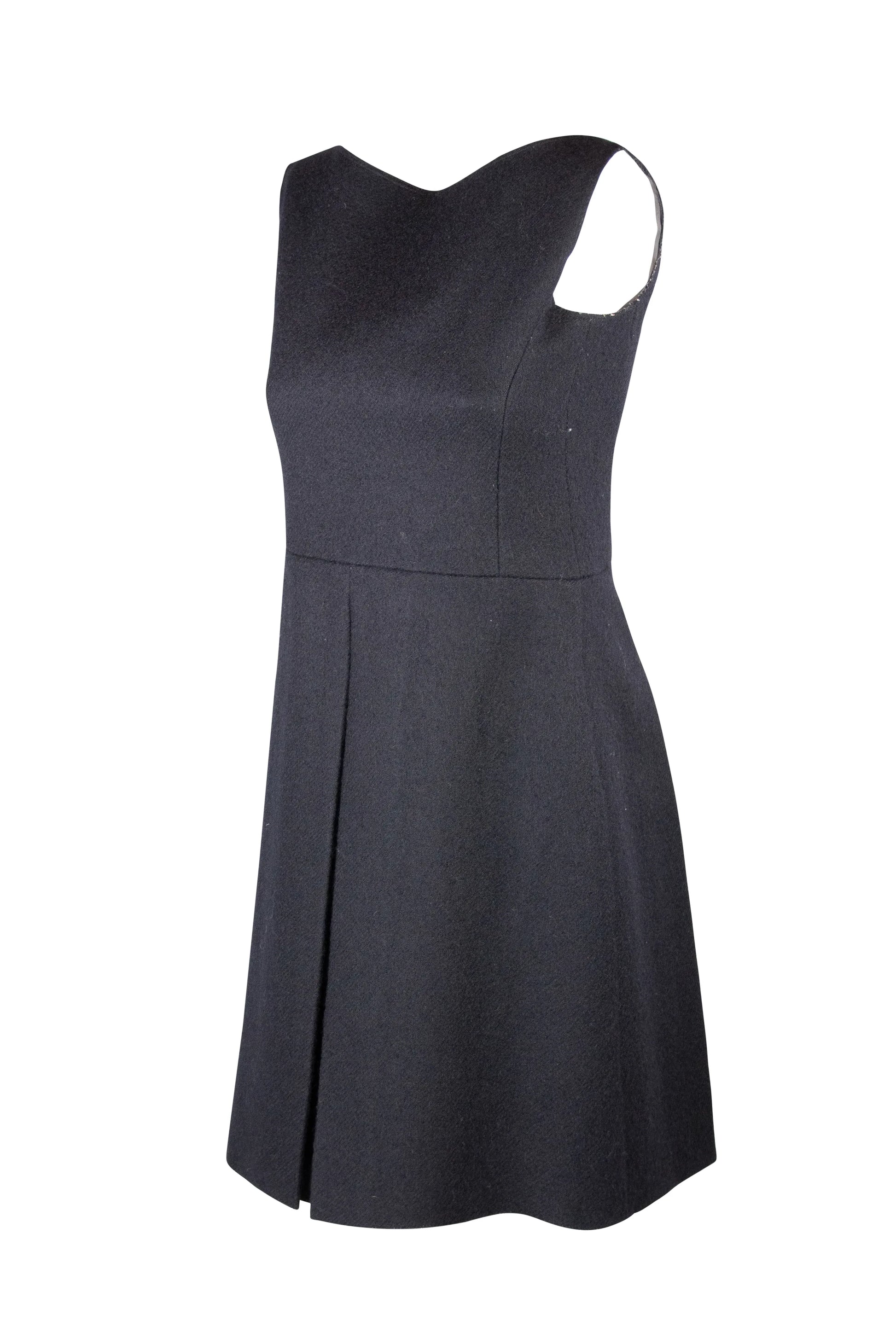 Pleated skirt wool dress