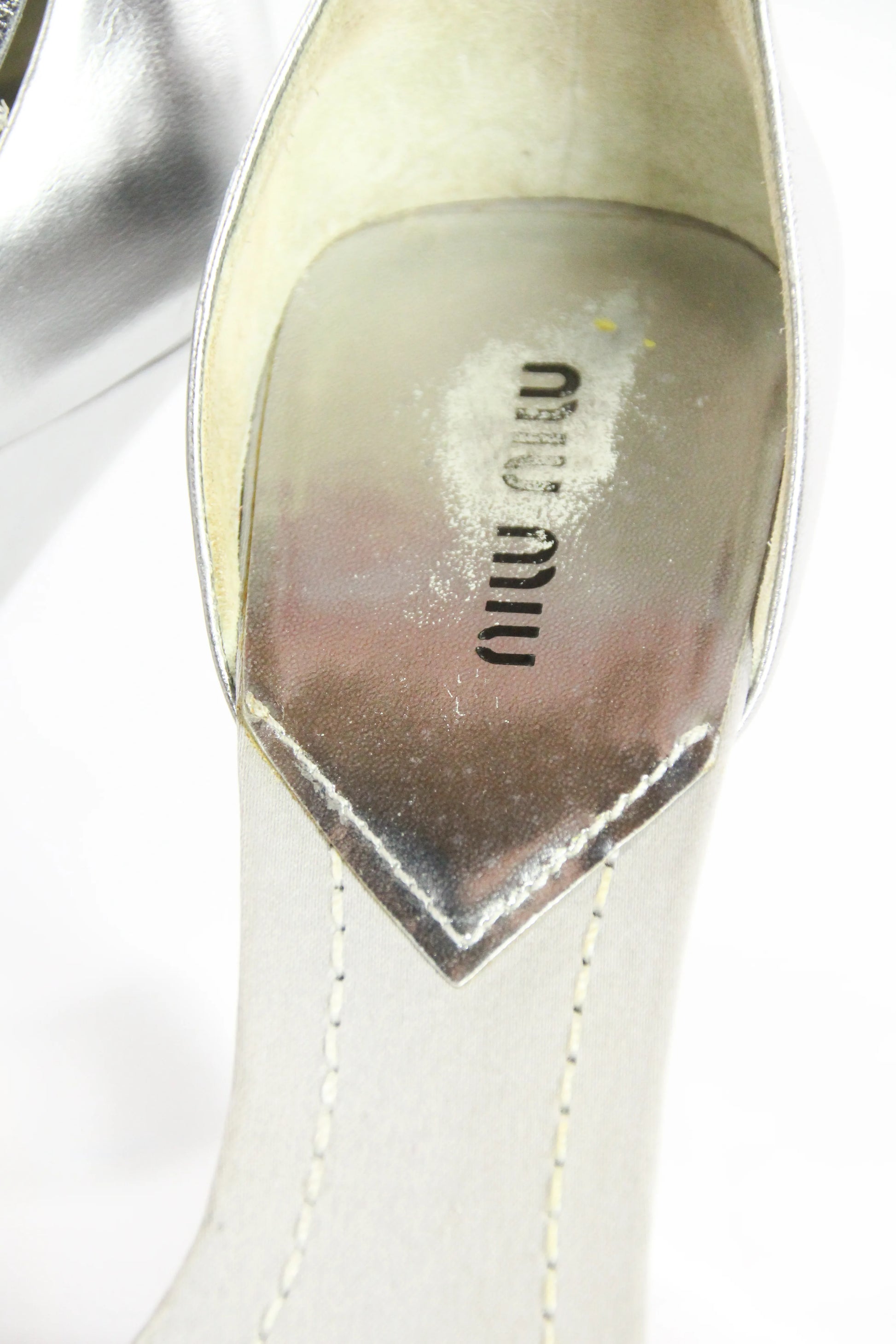 Silver sandals with ankle strap