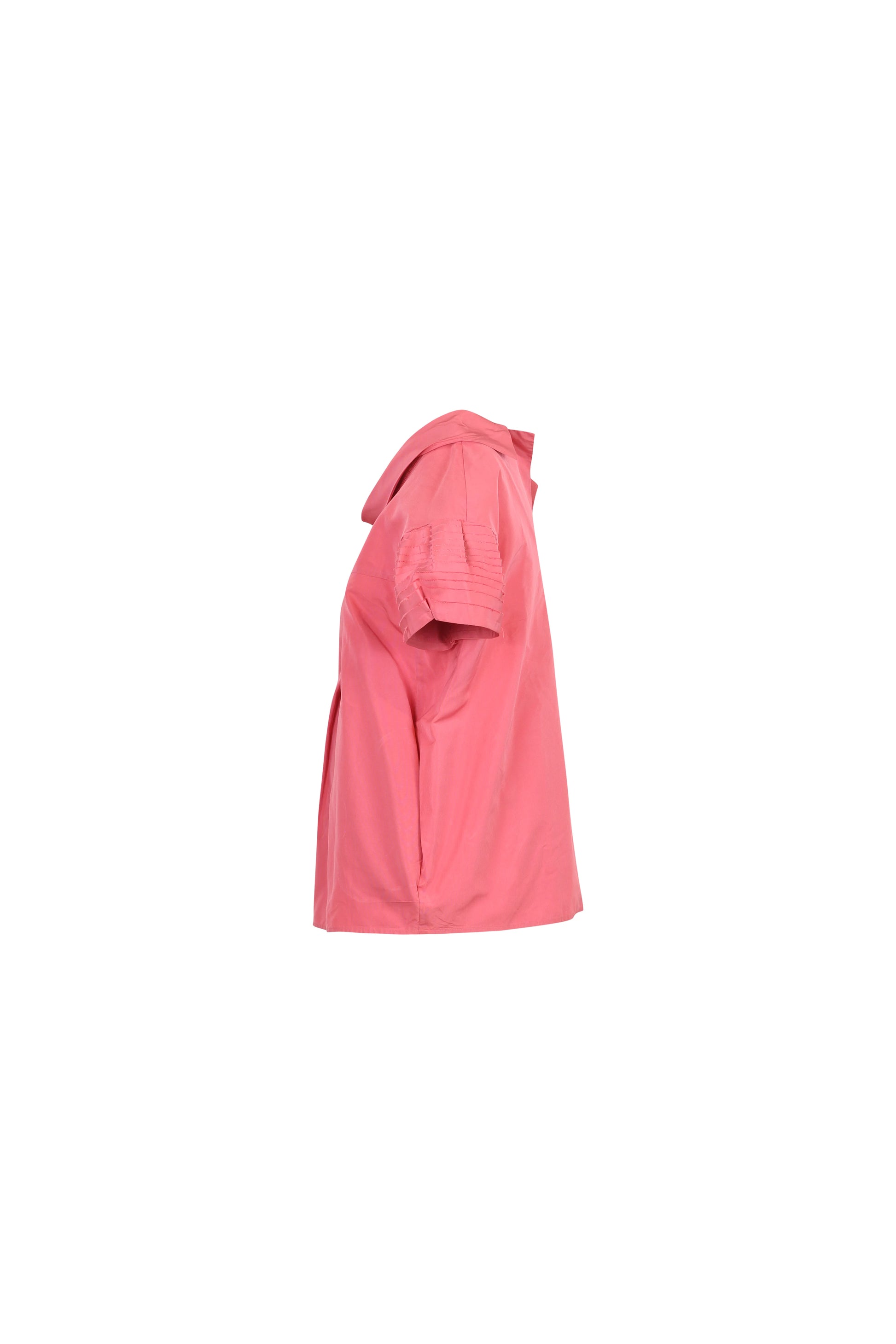 Pink Structured Top with Puff Sleeves