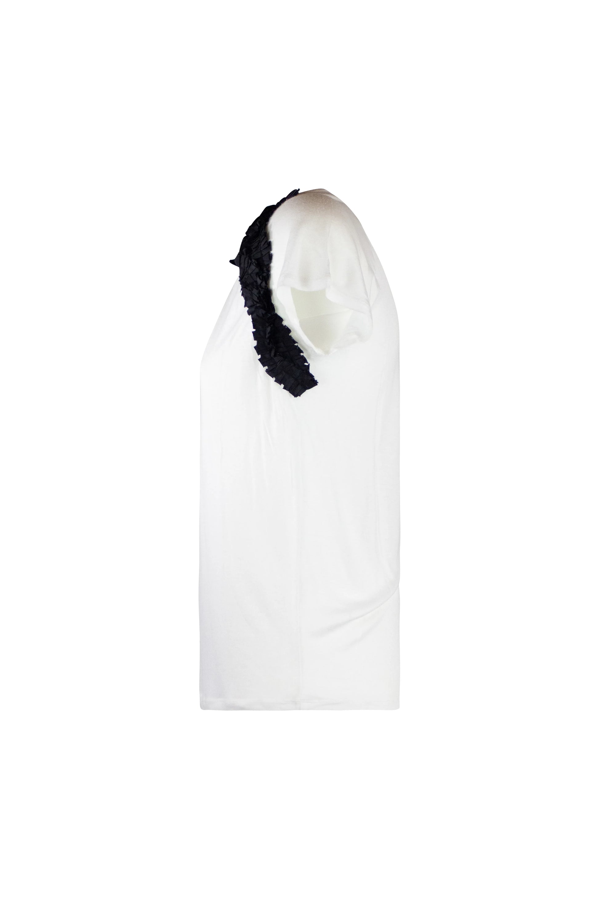 White t-shirt with black embroidery