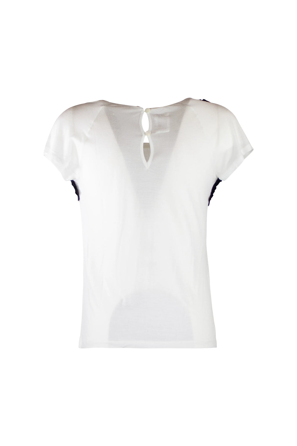 White t-shirt with black embroidery