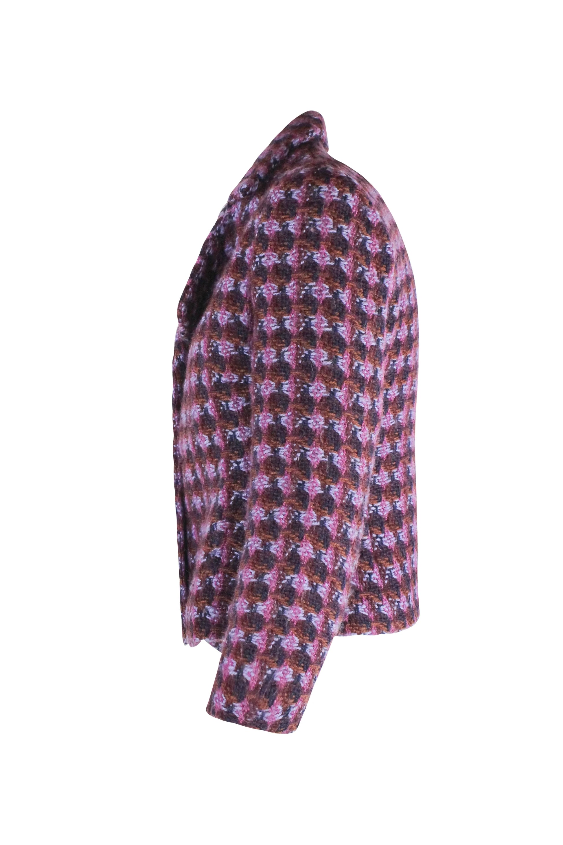 Fuchsia and Purple Tweed Cropped Jacket FW2004