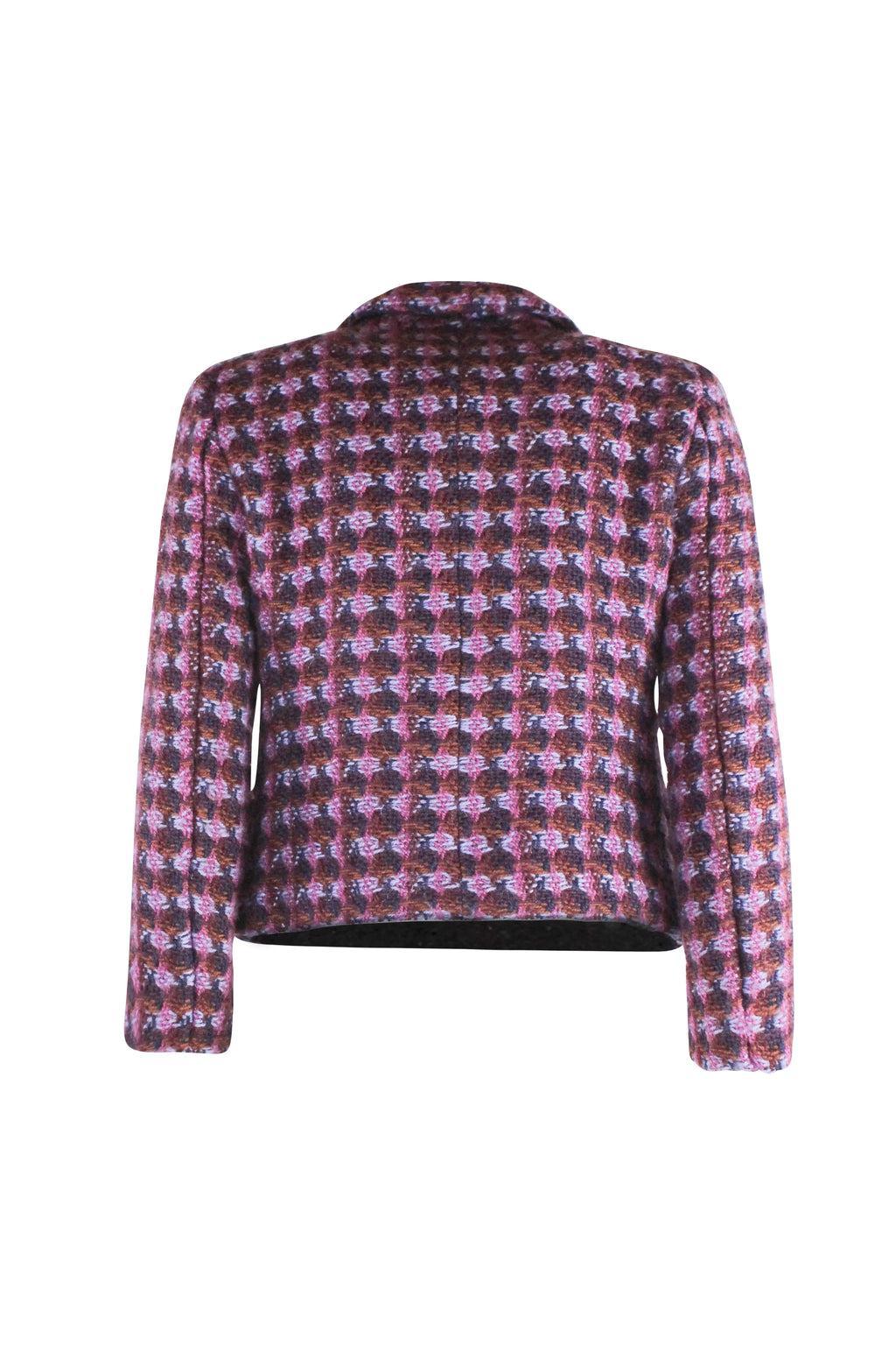 Fuchsia and Purple Tweed Cropped Jacket FW2004