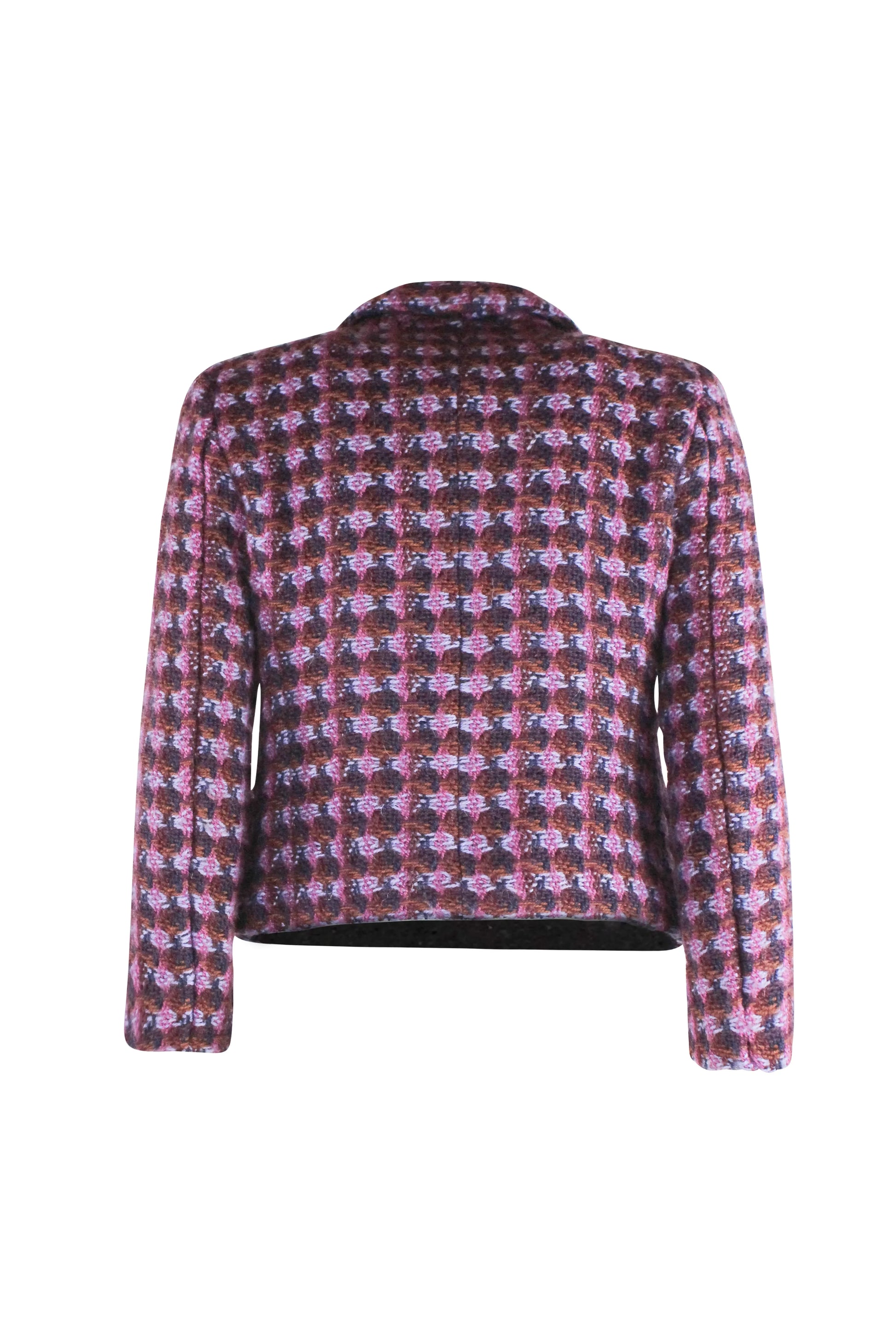 Fuchsia and Purple Tweed Cropped Jacket FW2004