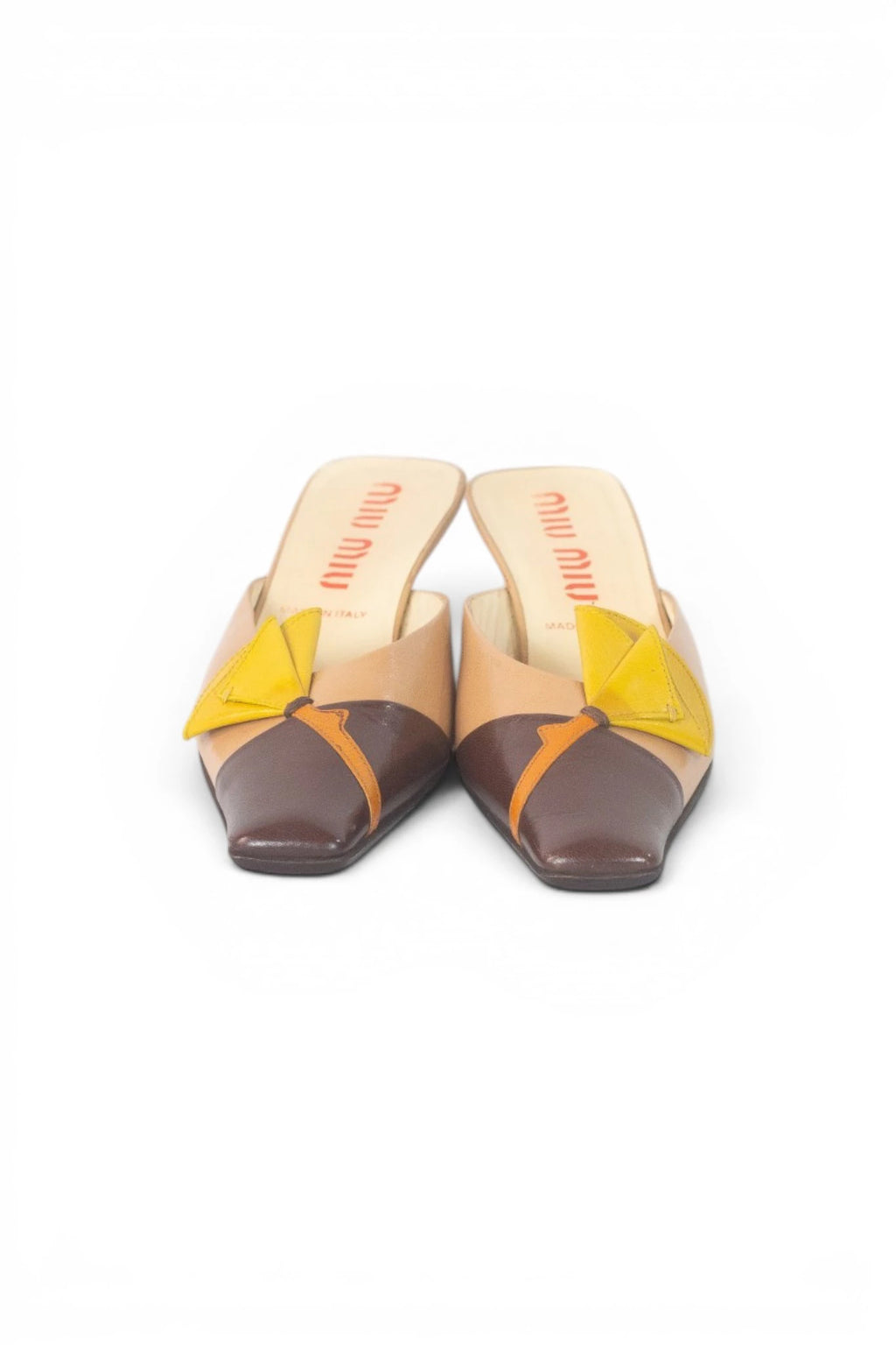 Kitten Heel Mules with Floral Detail