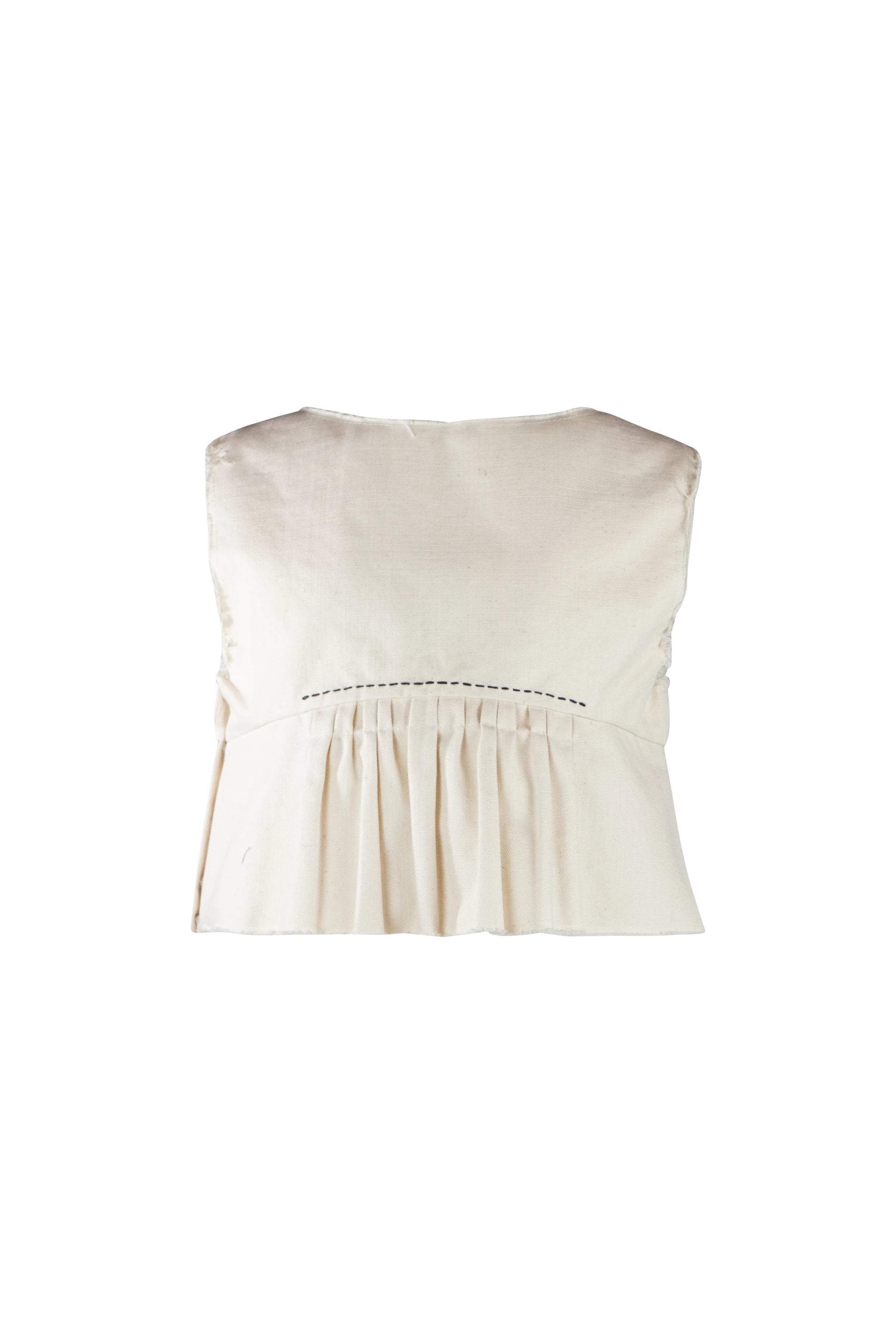Frayed cotton peplum top SS2020
