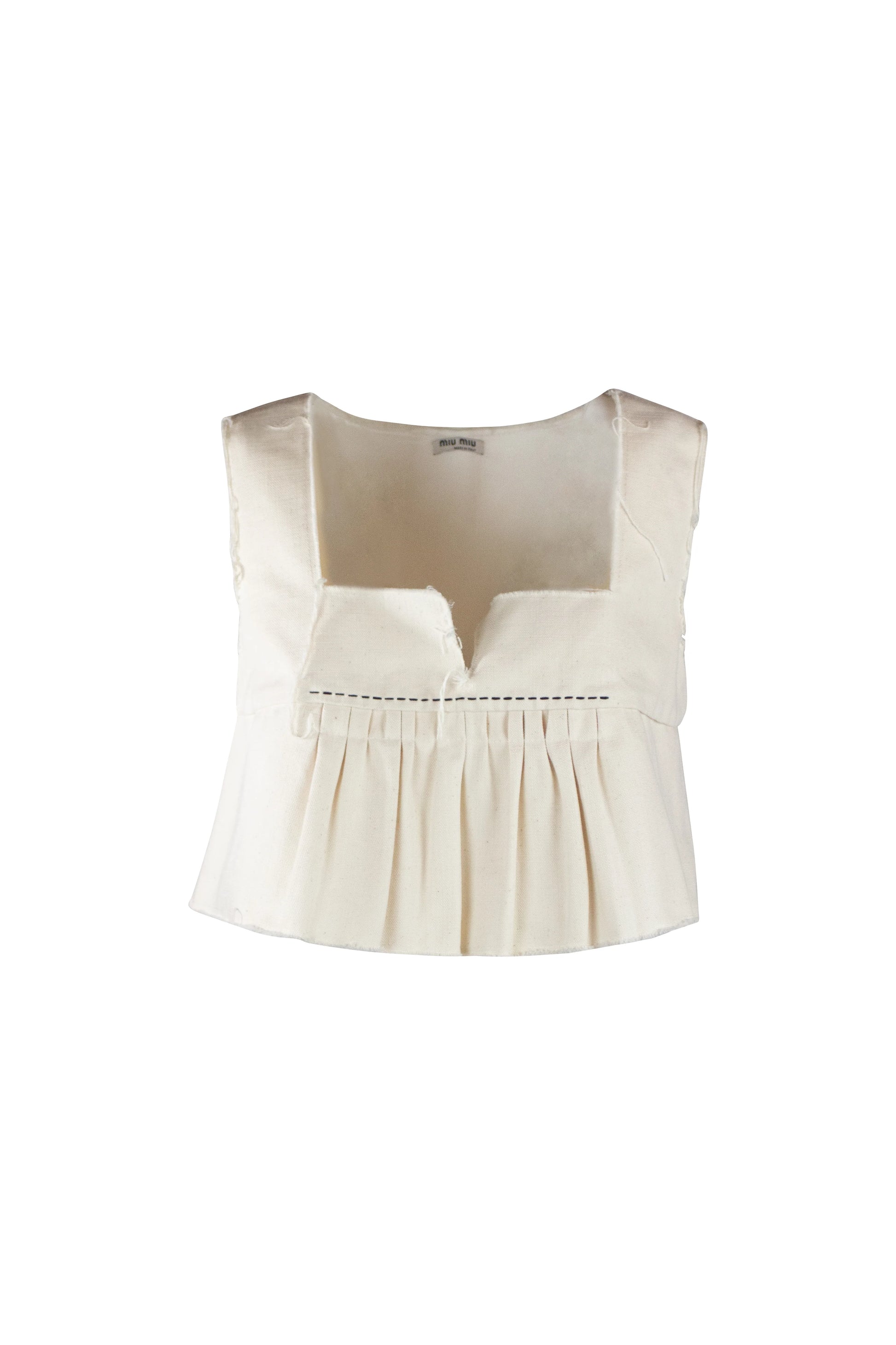 Frayed cotton peplum top SS2020