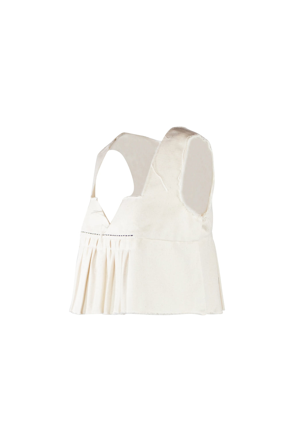 Frayed cotton peplum top SS2020