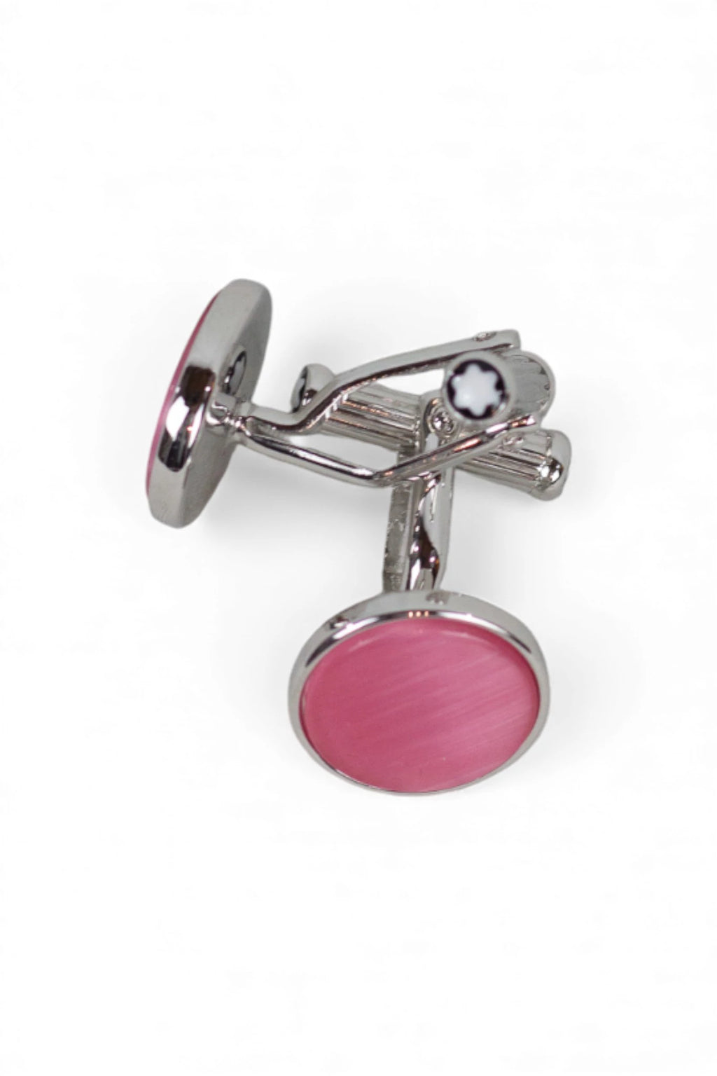 Pink and silver cufflinks