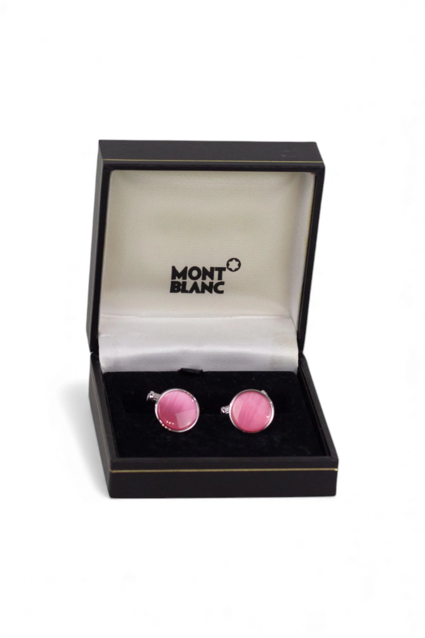 Pink and silver cufflinks