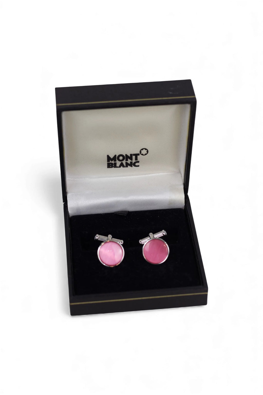 Pink and silver cufflinks