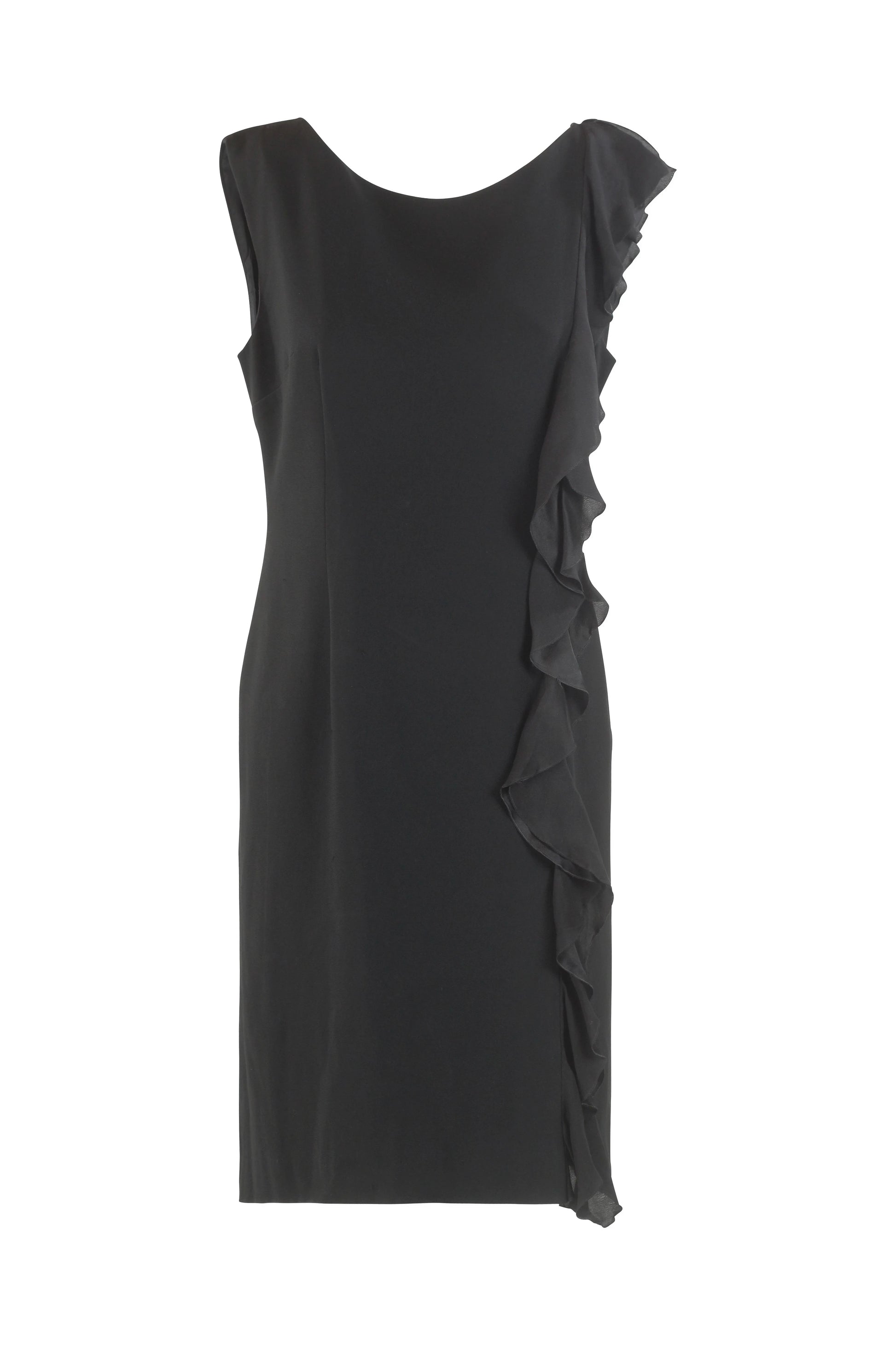 Black Sleeveless Ruched Bodycon Dress