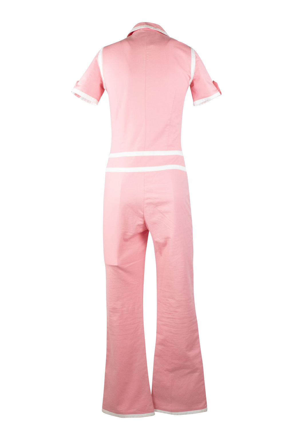 Pink Fitted Jumpsuit with White Piping SS2013