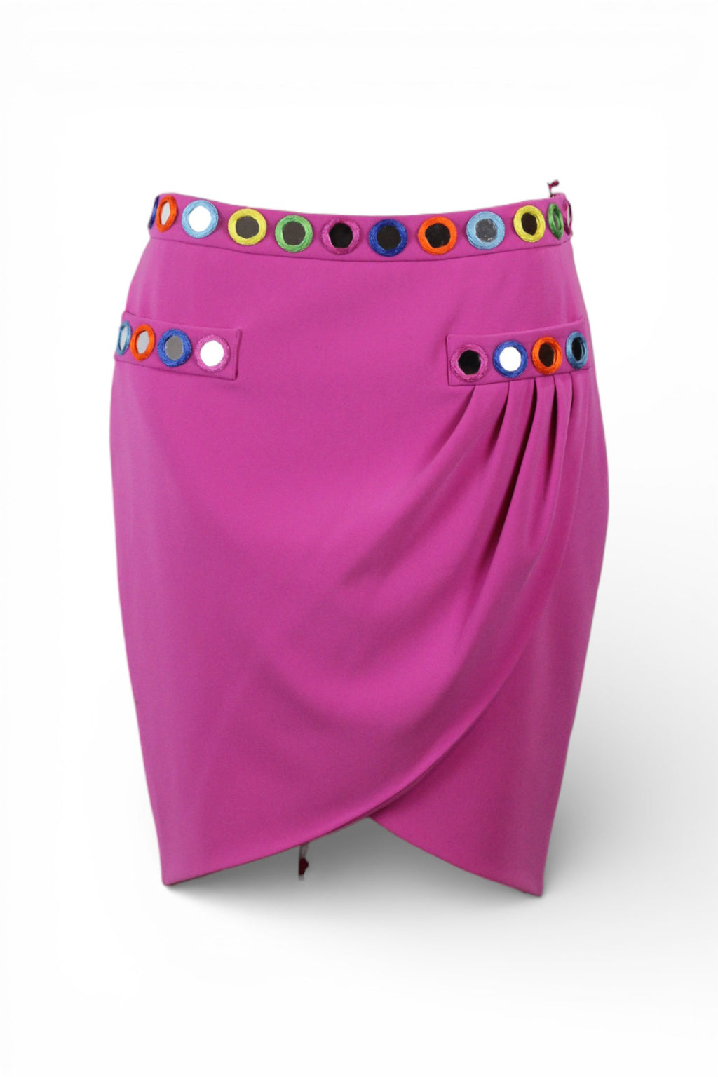 Pink Tulip Skirt with Mirror Embellishments