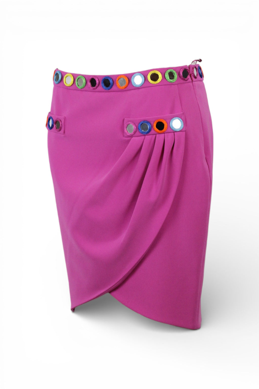 Pink Tulip Skirt with Mirror Embellishments