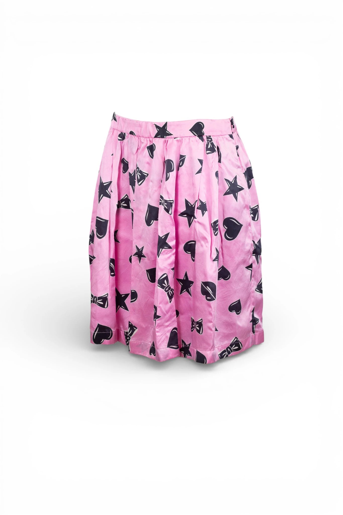 Silk Skater Skirt with Cartoon Print