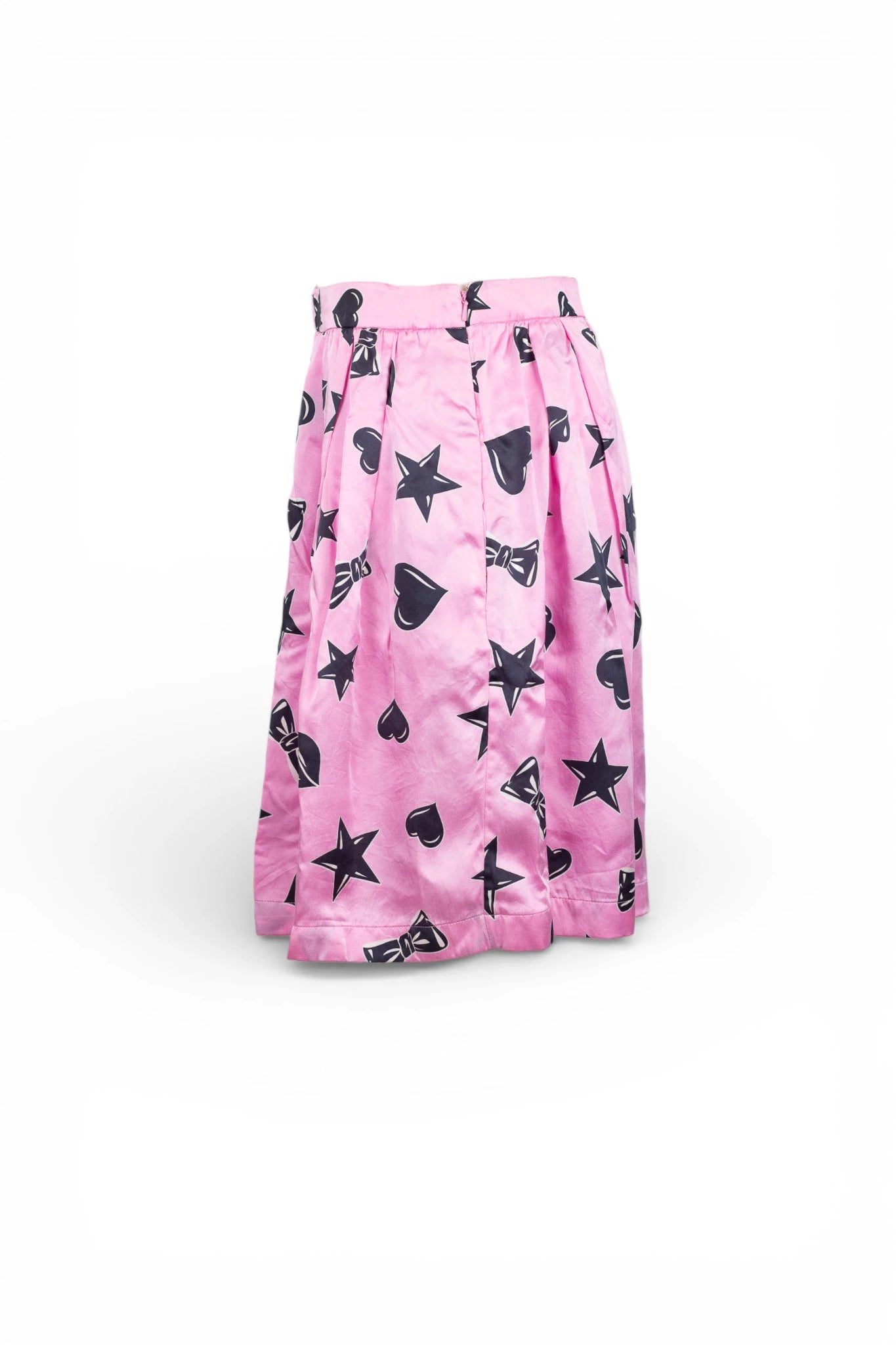 Silk Skater Skirt with Cartoon Print