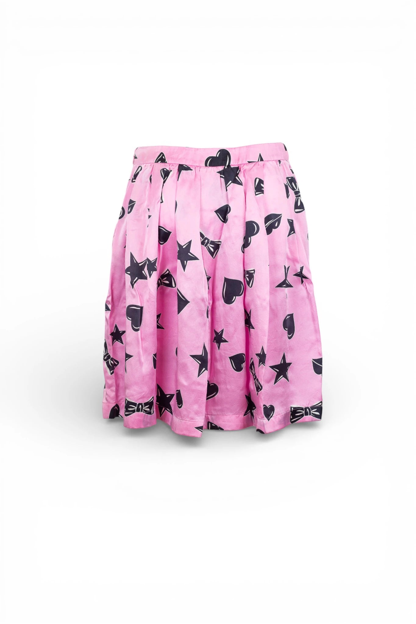 Silk Skater Skirt with Cartoon Print