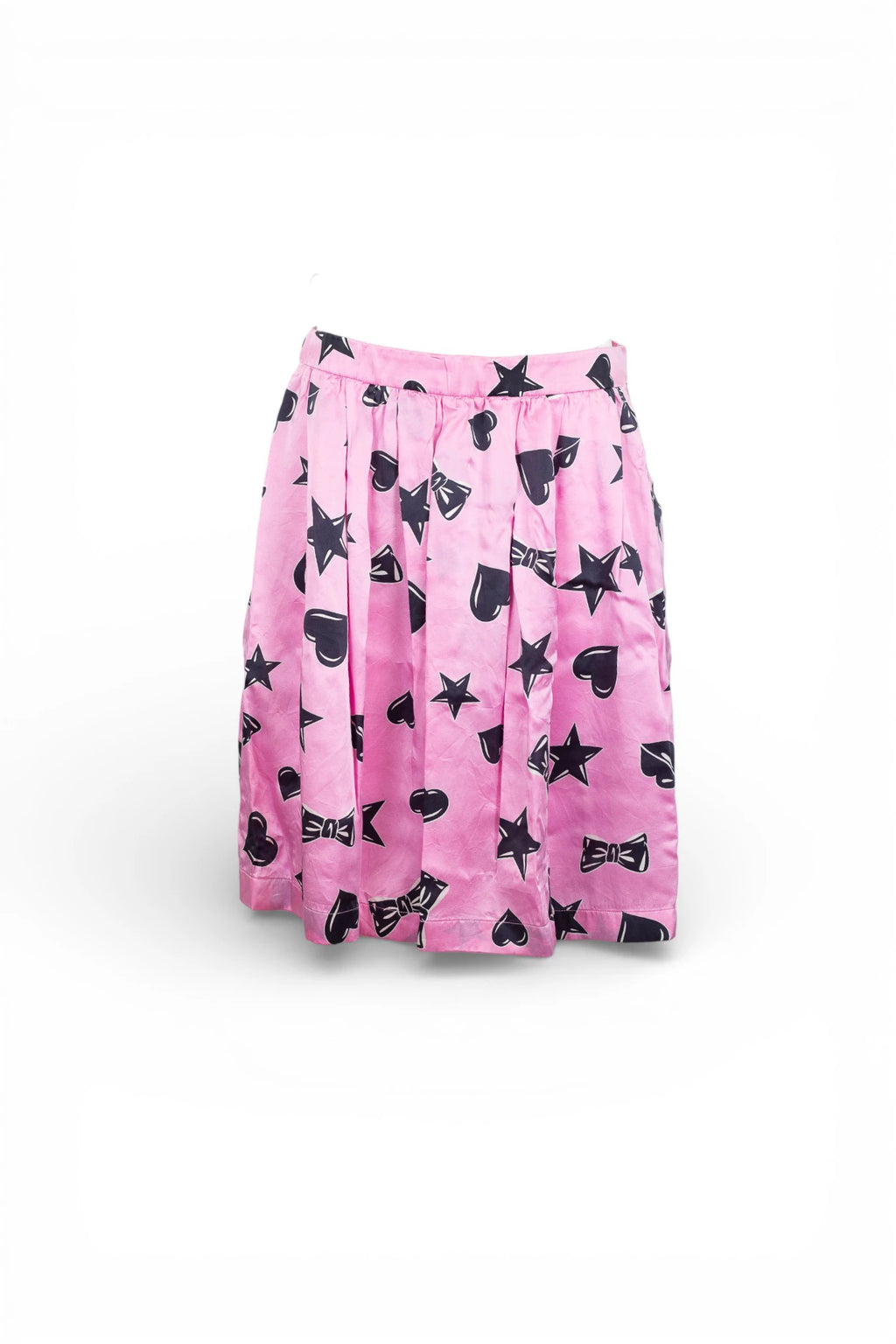 Silk Skater Skirt with Cartoon Print