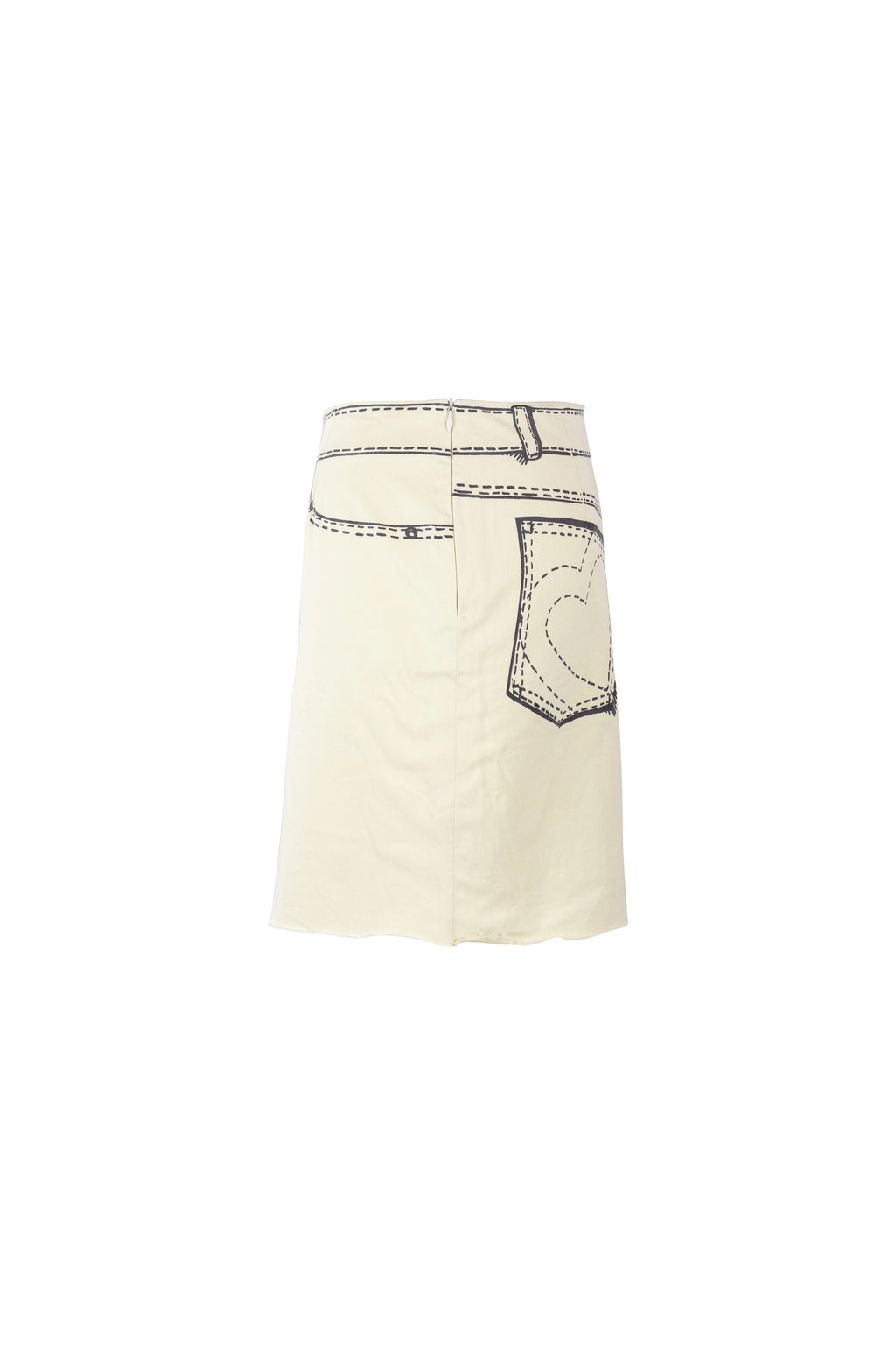 Cotton Mini Skirt with Cartoon Denim Print
