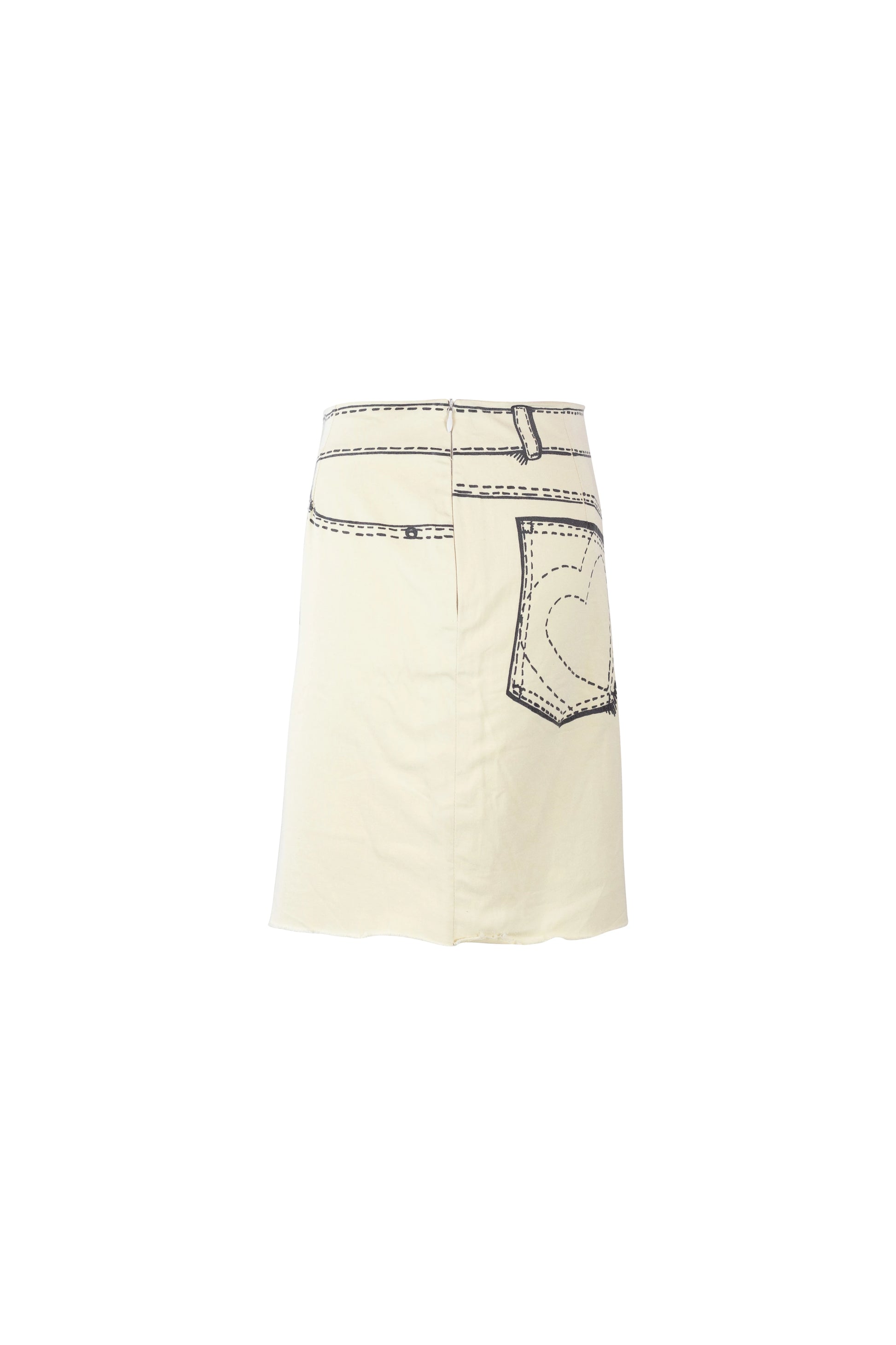 Cotton Mini Skirt with Cartoon Denim Print