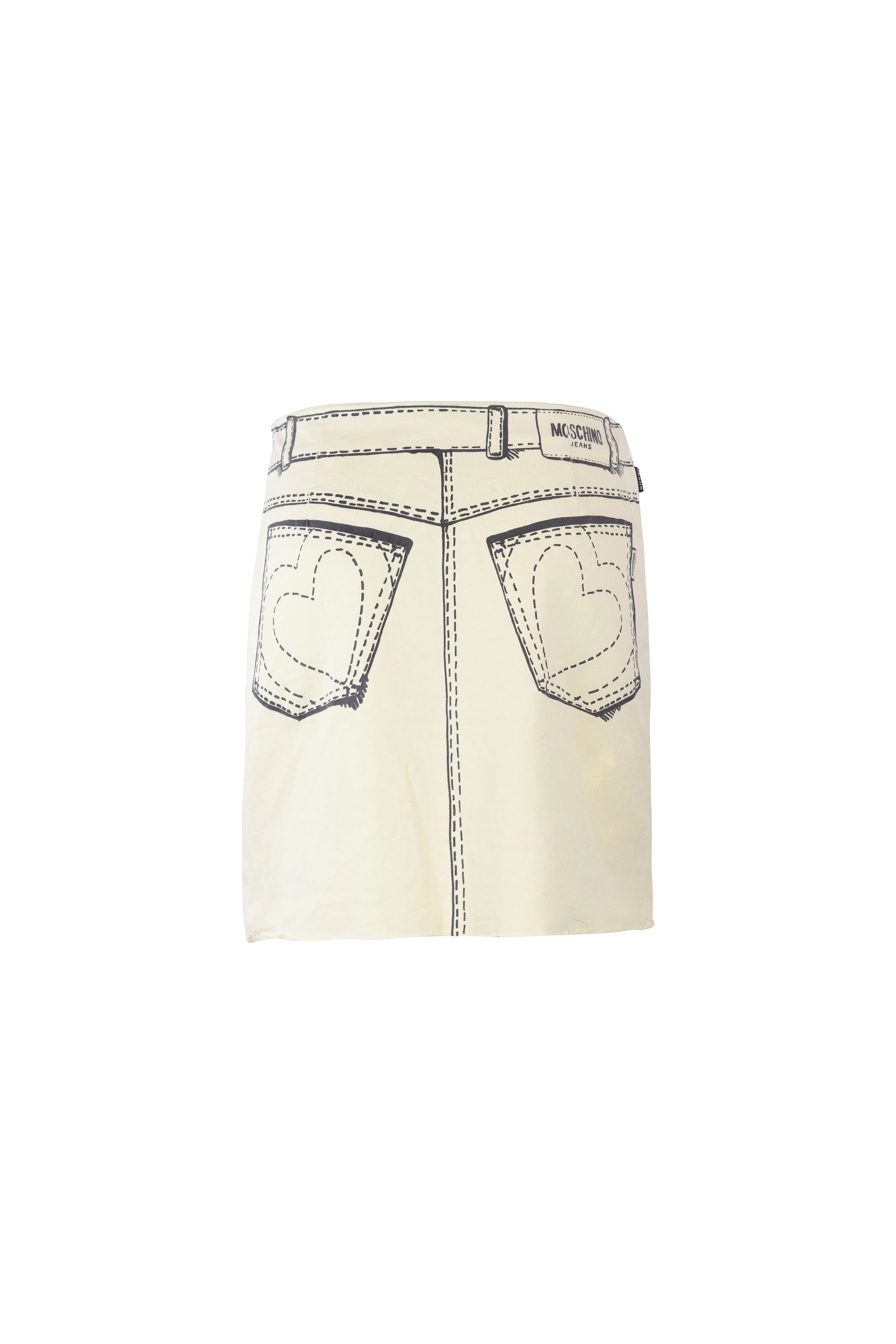 Cotton Mini Skirt with Cartoon Denim Print