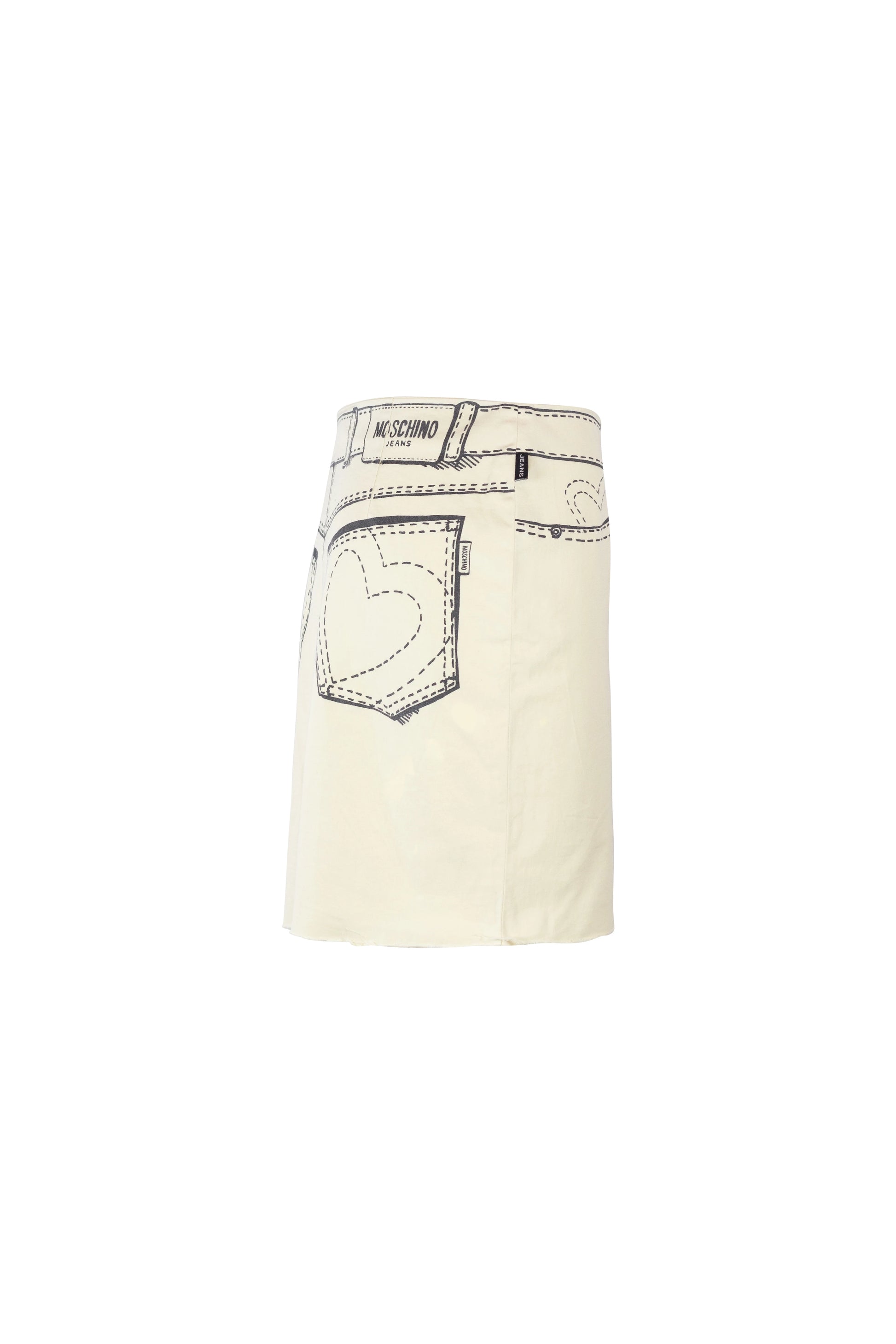 Cotton Mini Skirt with Cartoon Denim Print