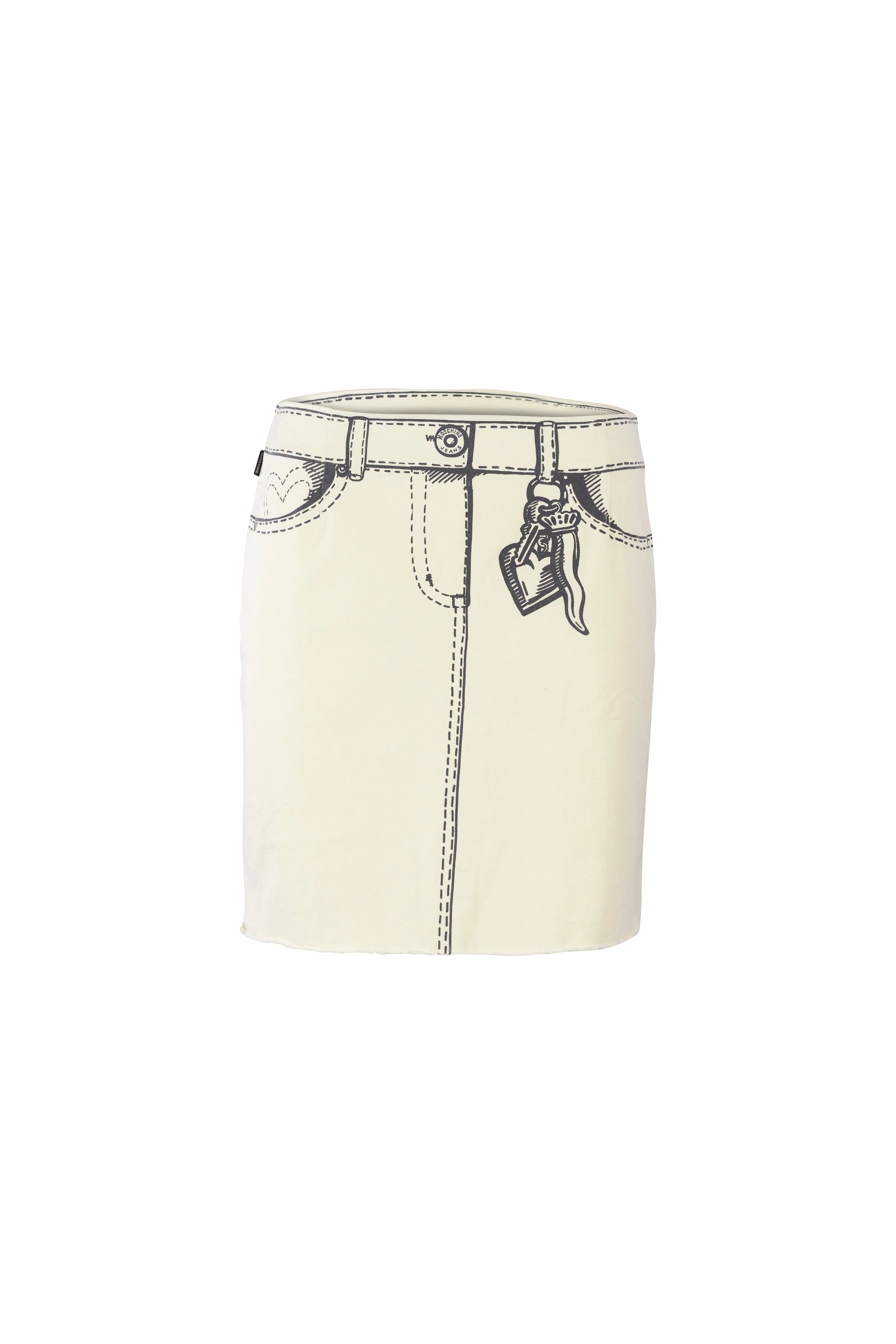 Cotton Mini Skirt with Cartoon Denim Print