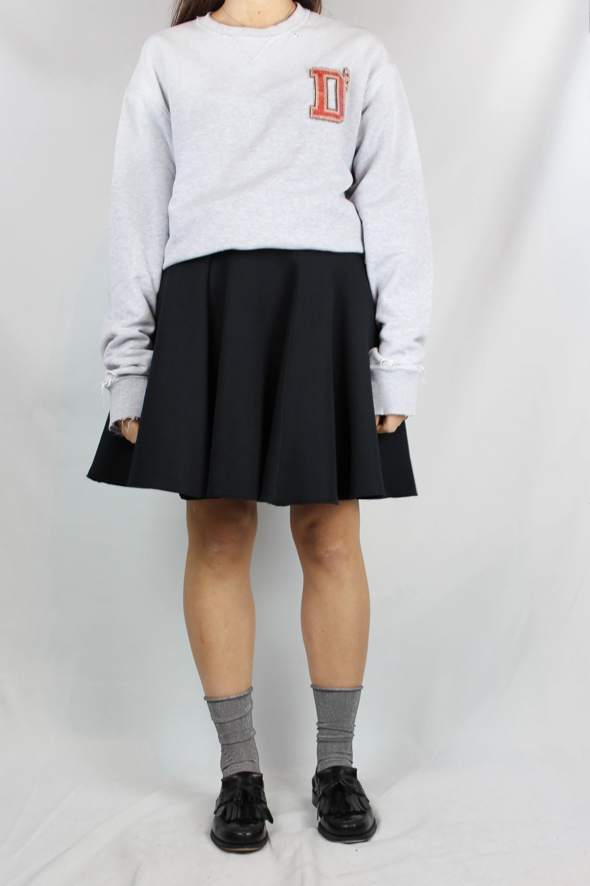 Black neoprene skater skirt